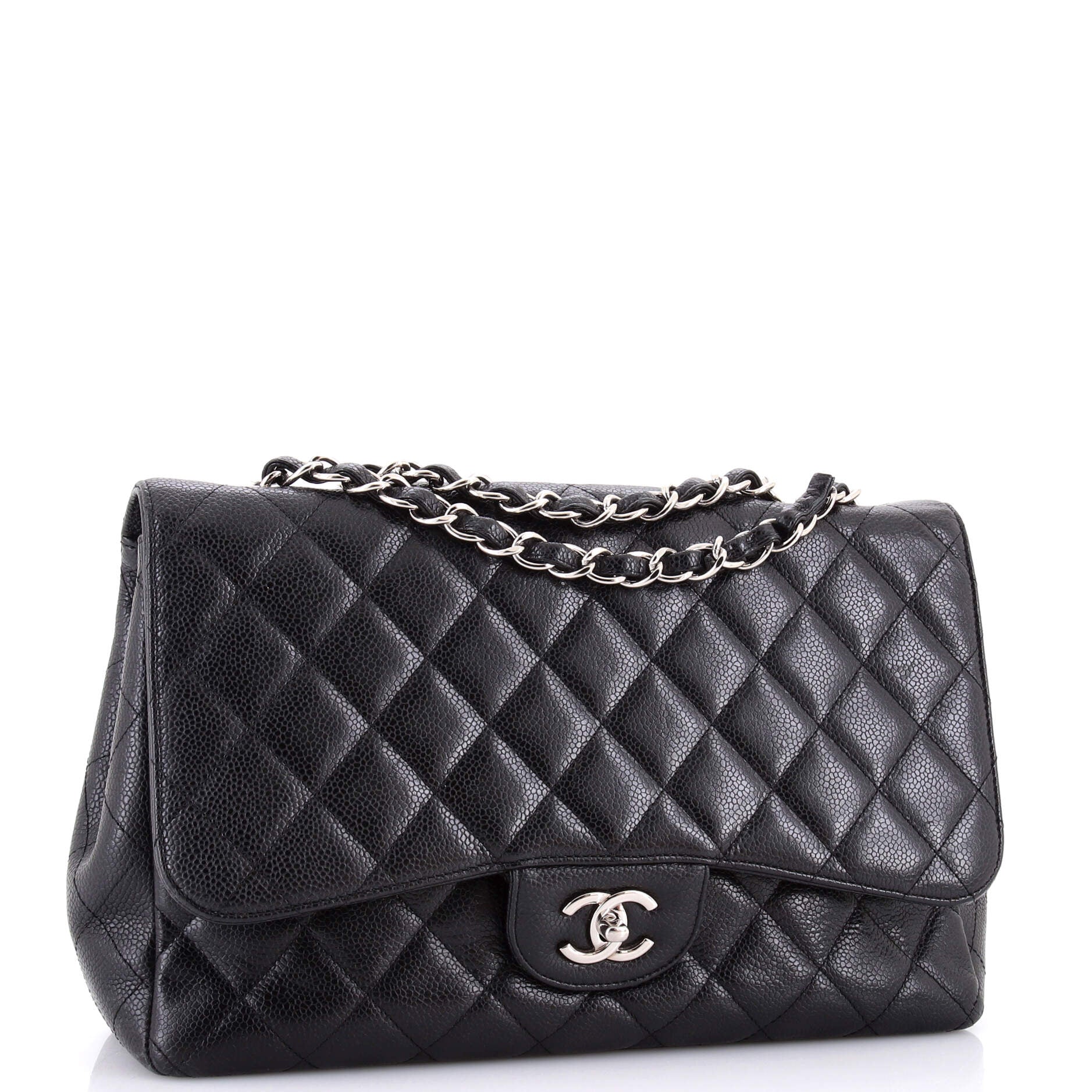 Vintage Classic Single Flap Bag Quilted Caviar Jumbo