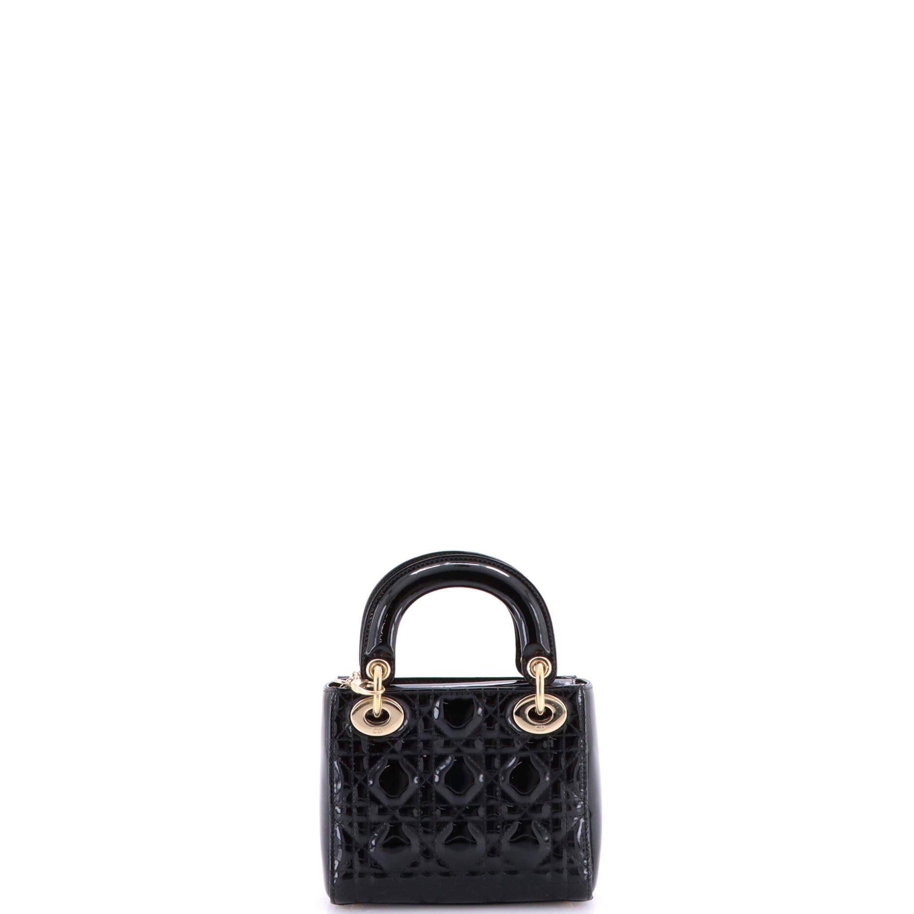 Lady Dior Chain Bag Cannage Quilt Patent Mini
