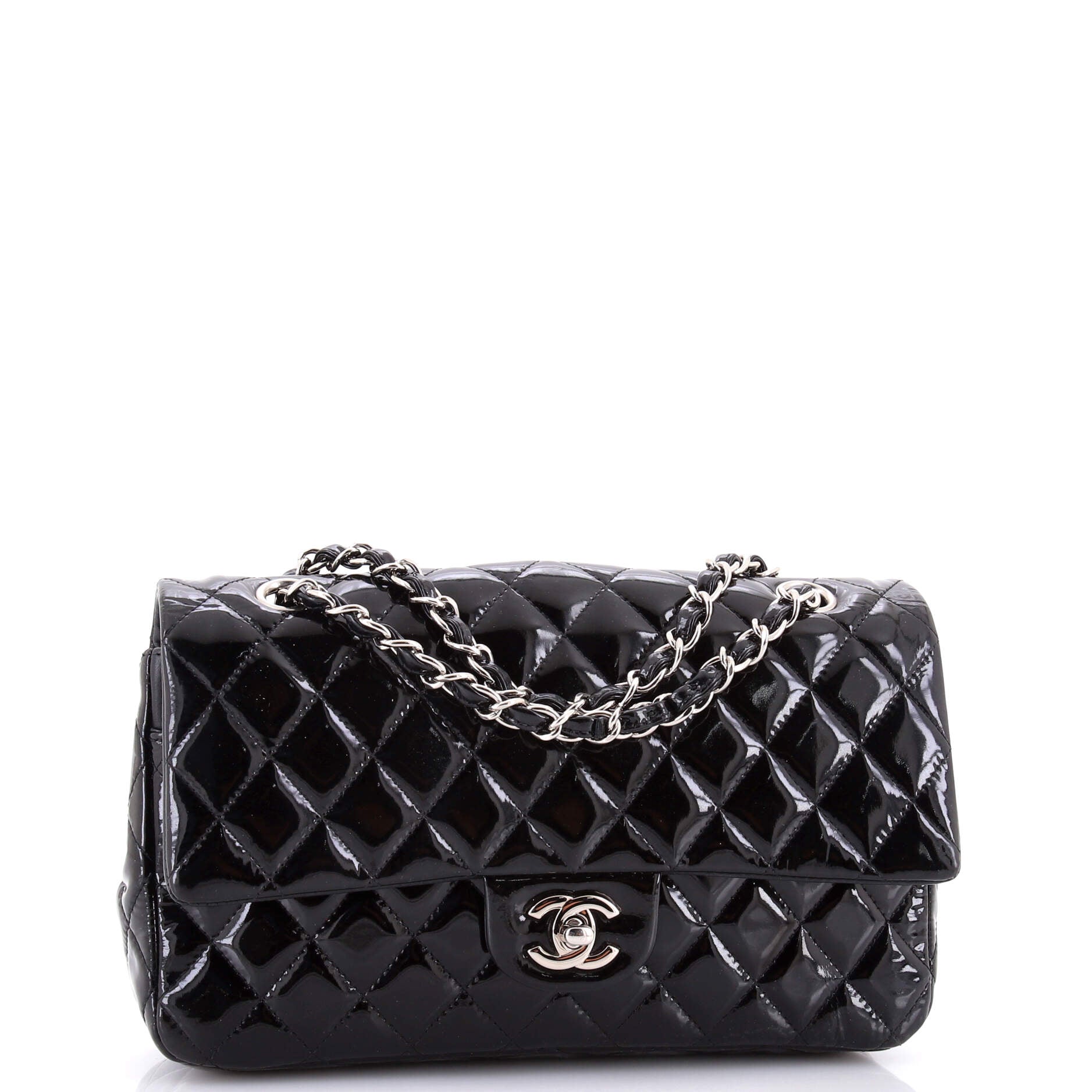Classic Double Flap Bag Quilted Patent Medium