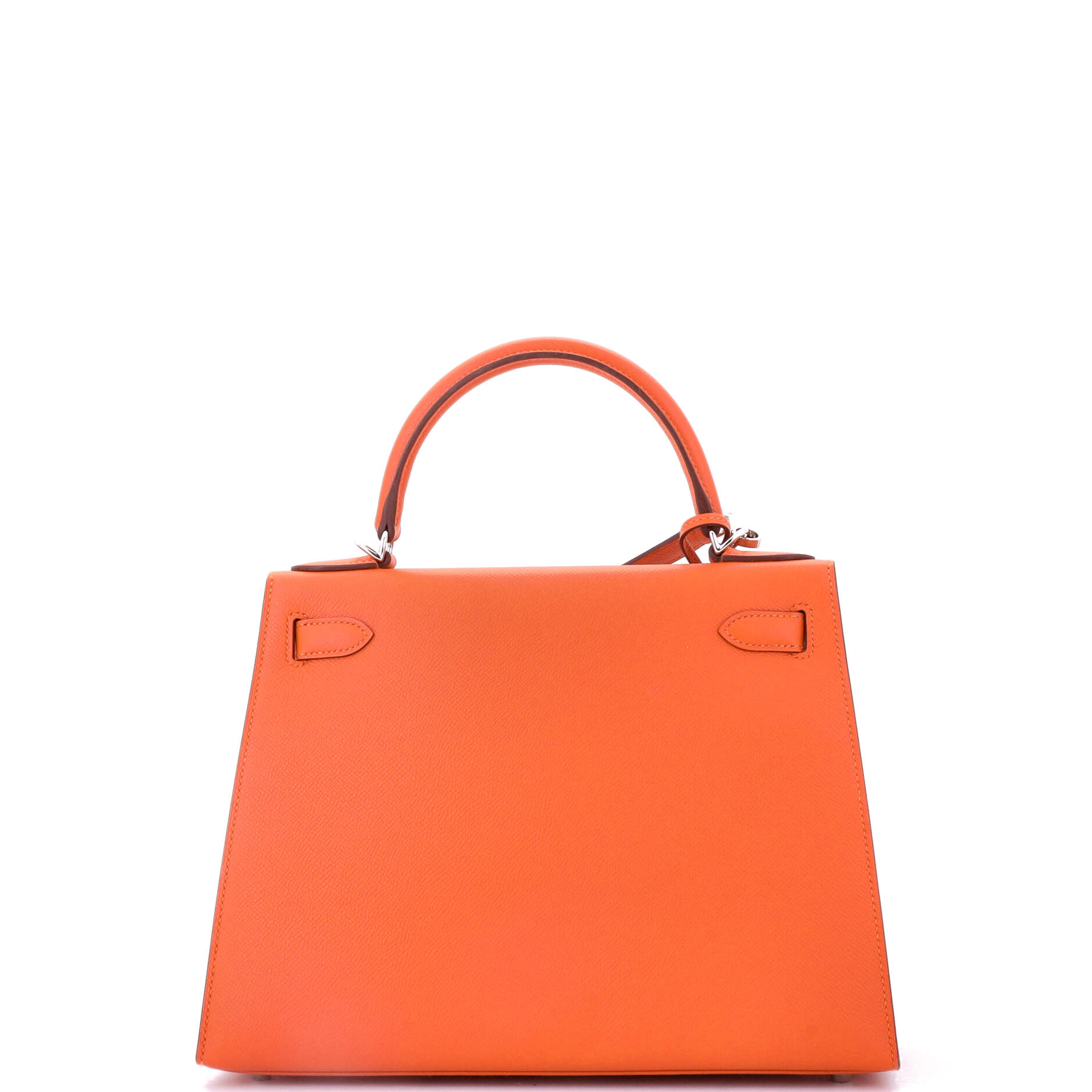 Kelly Handbag Feu Epsom with Palladium Hardware 28