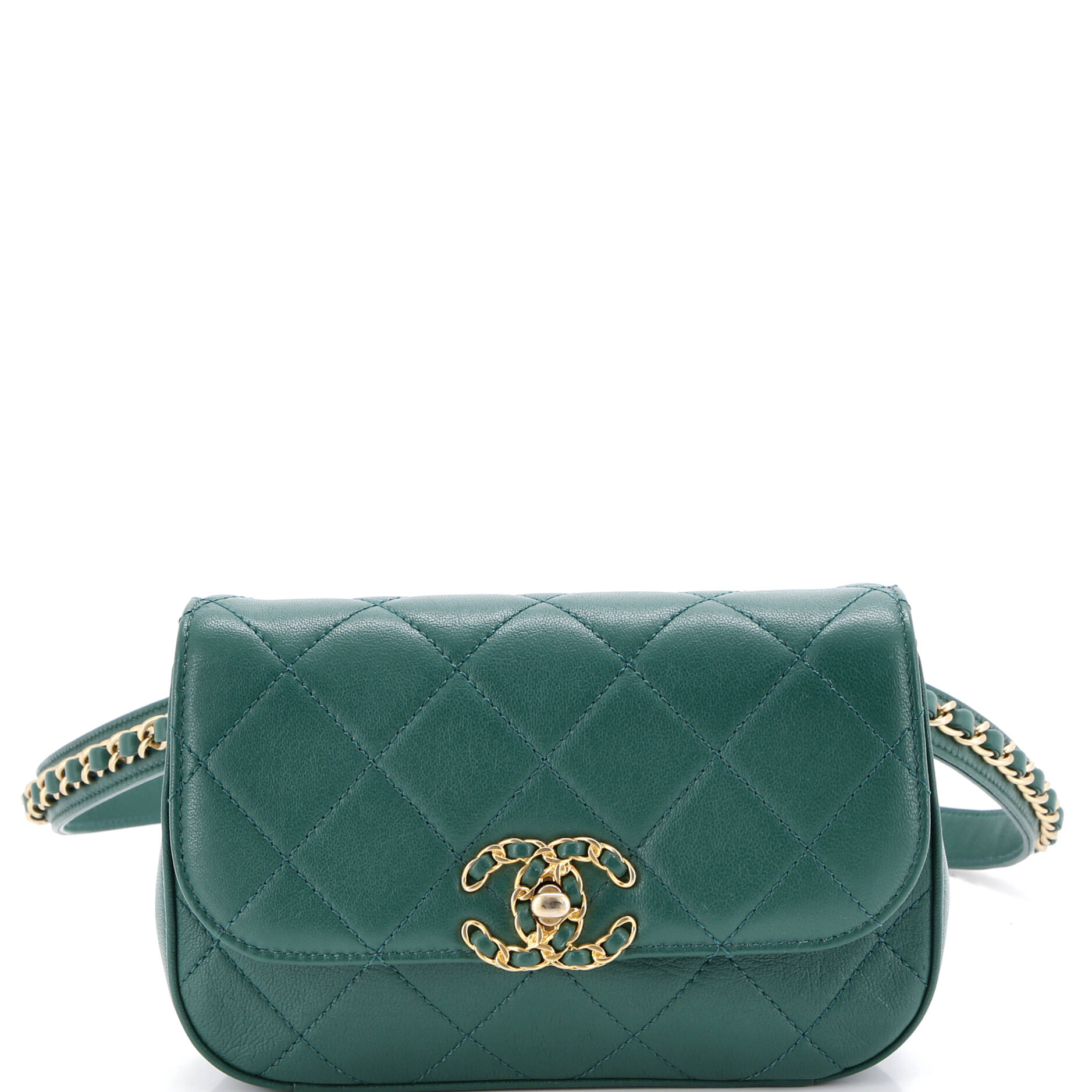 Chain Infinity Waist Bag Quilted Lambskin