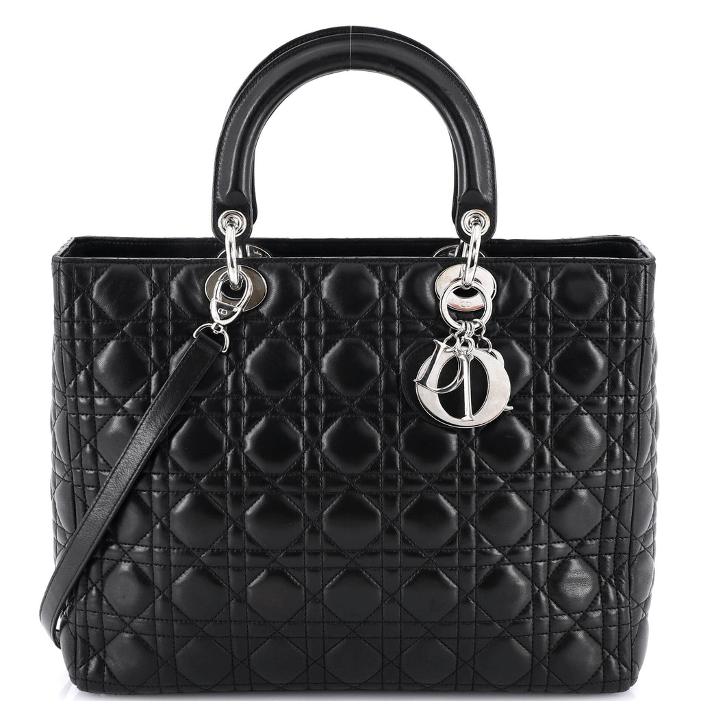 Lady Dior Bag Cannage Quilt Lambskin Large