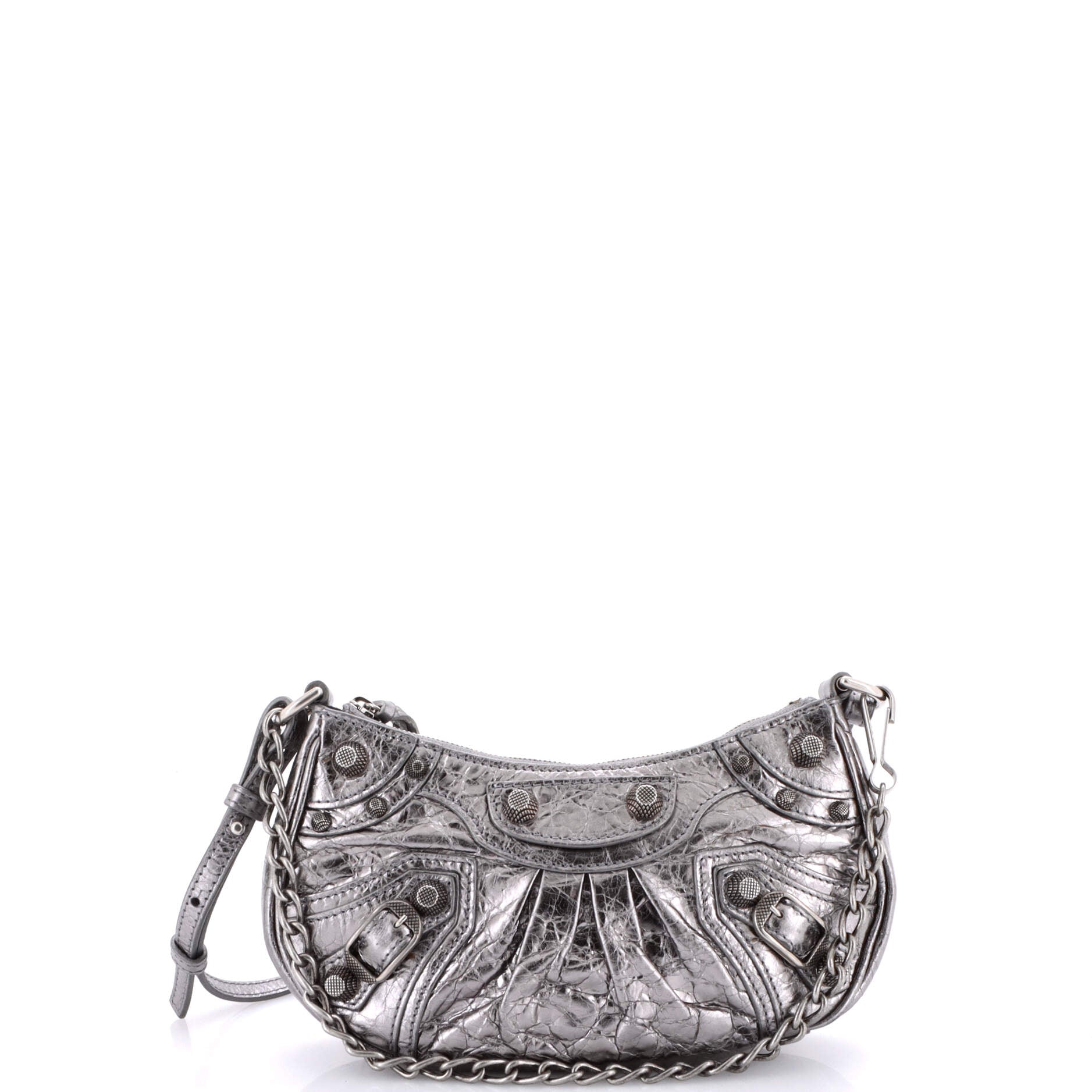 Le Cagole Giant Studs Shoulder Bag Leather Mini