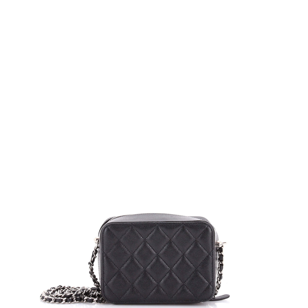 Square CC Chain Camera Bag Quilted Caviar Mini