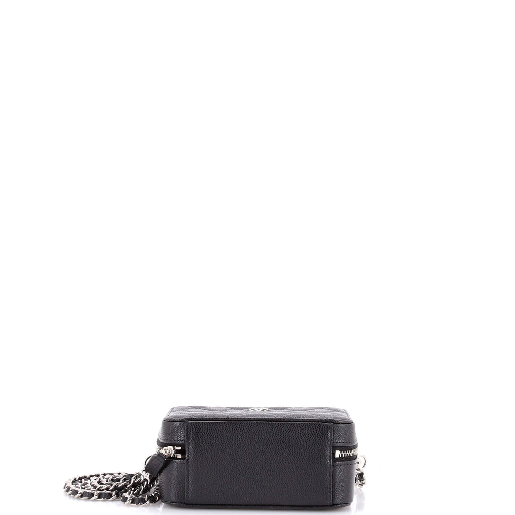 Square CC Chain Camera Bag Quilted Caviar Mini