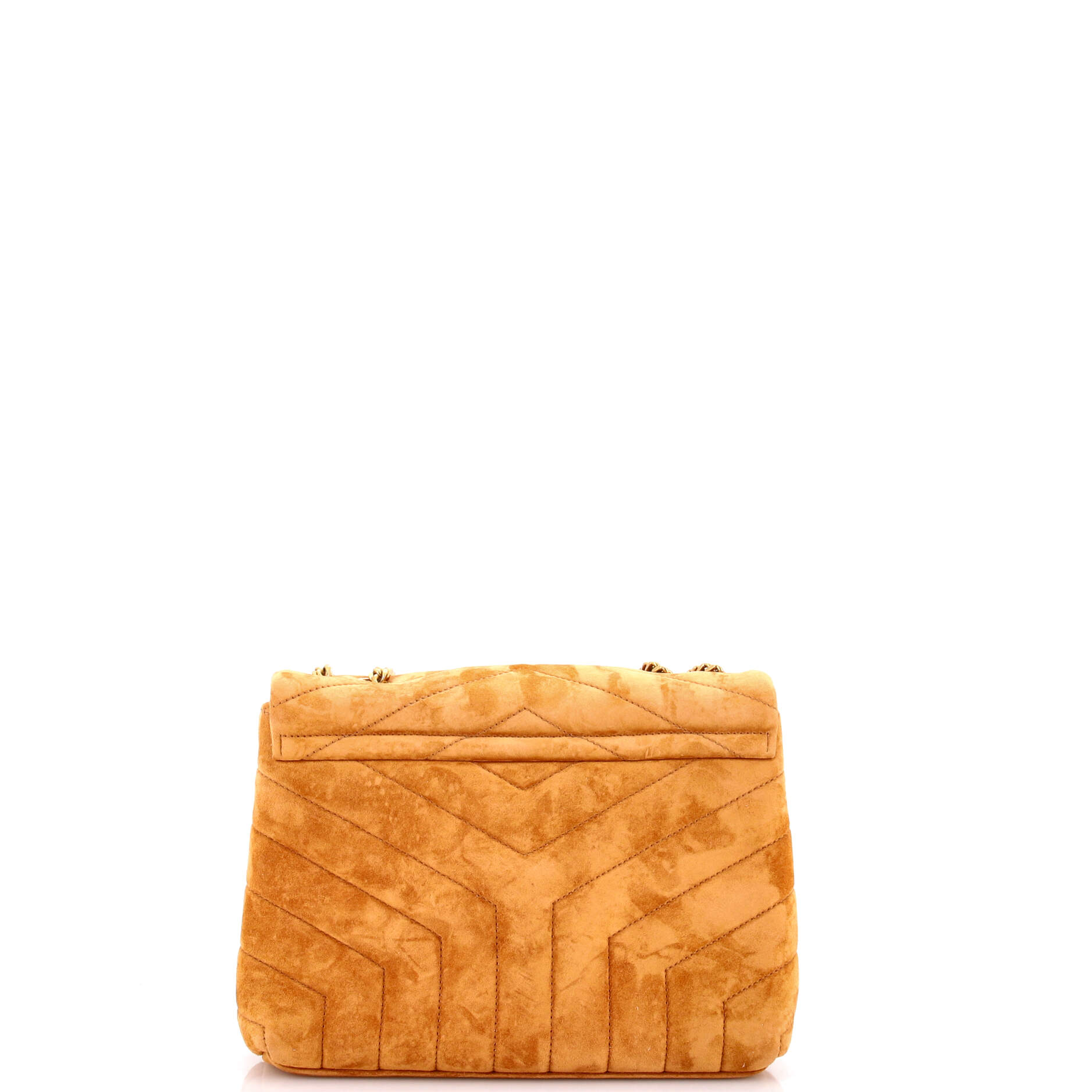 Loulou Shoulder Bag Matelasse Chevron Suede Small