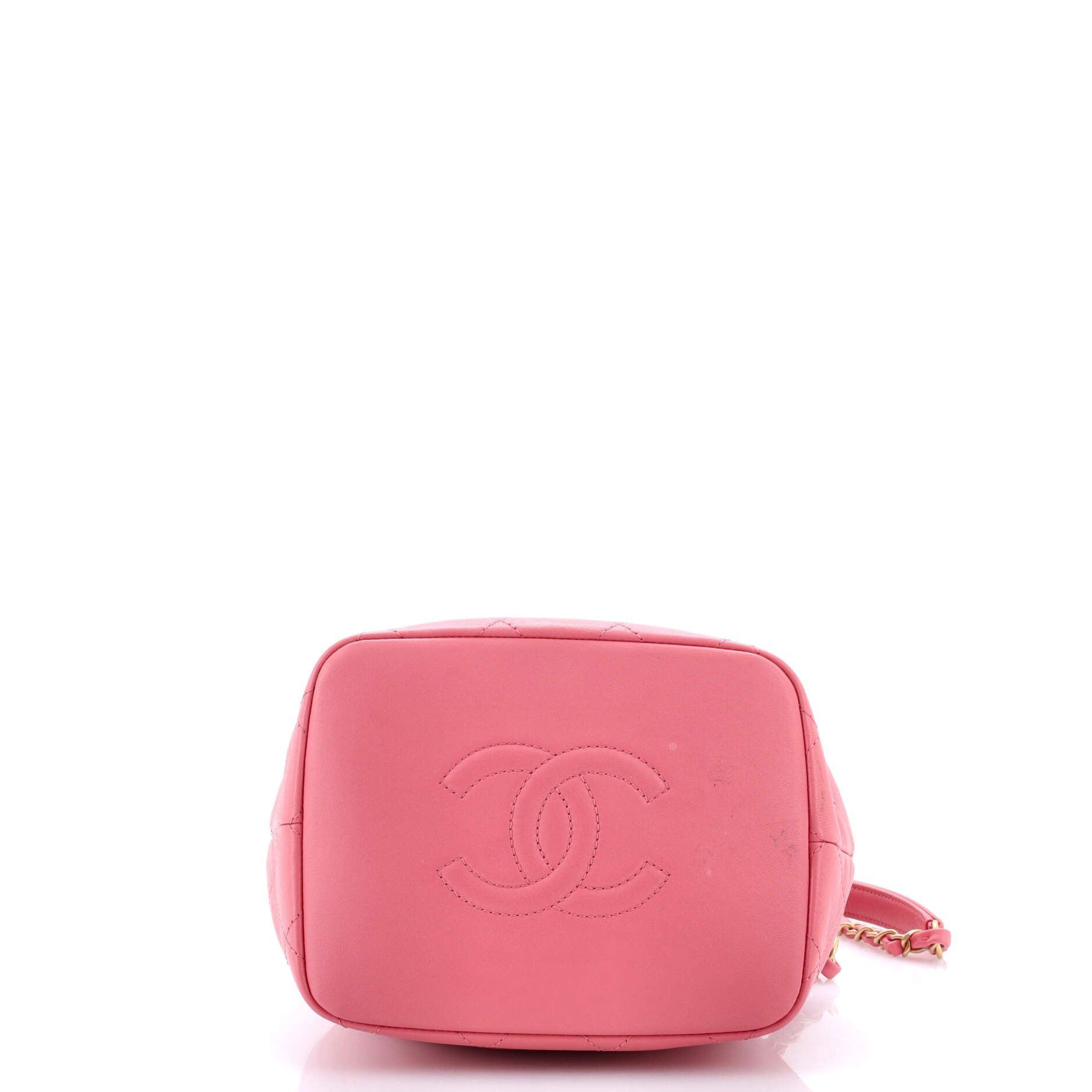 CC Drawstring Bucket Bag Quilted Lambskin Mini