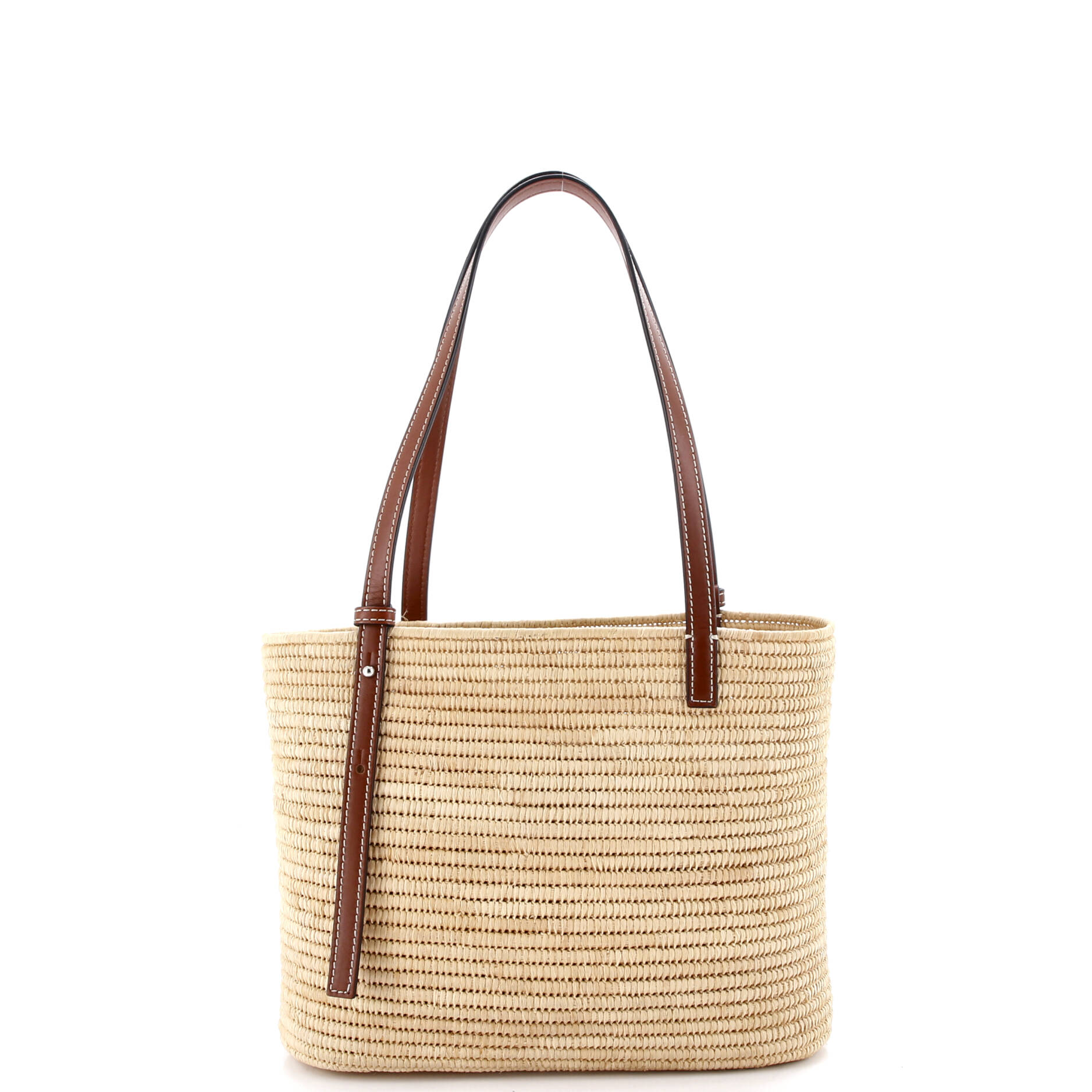 Square Basket Tote Woven Raffia Small