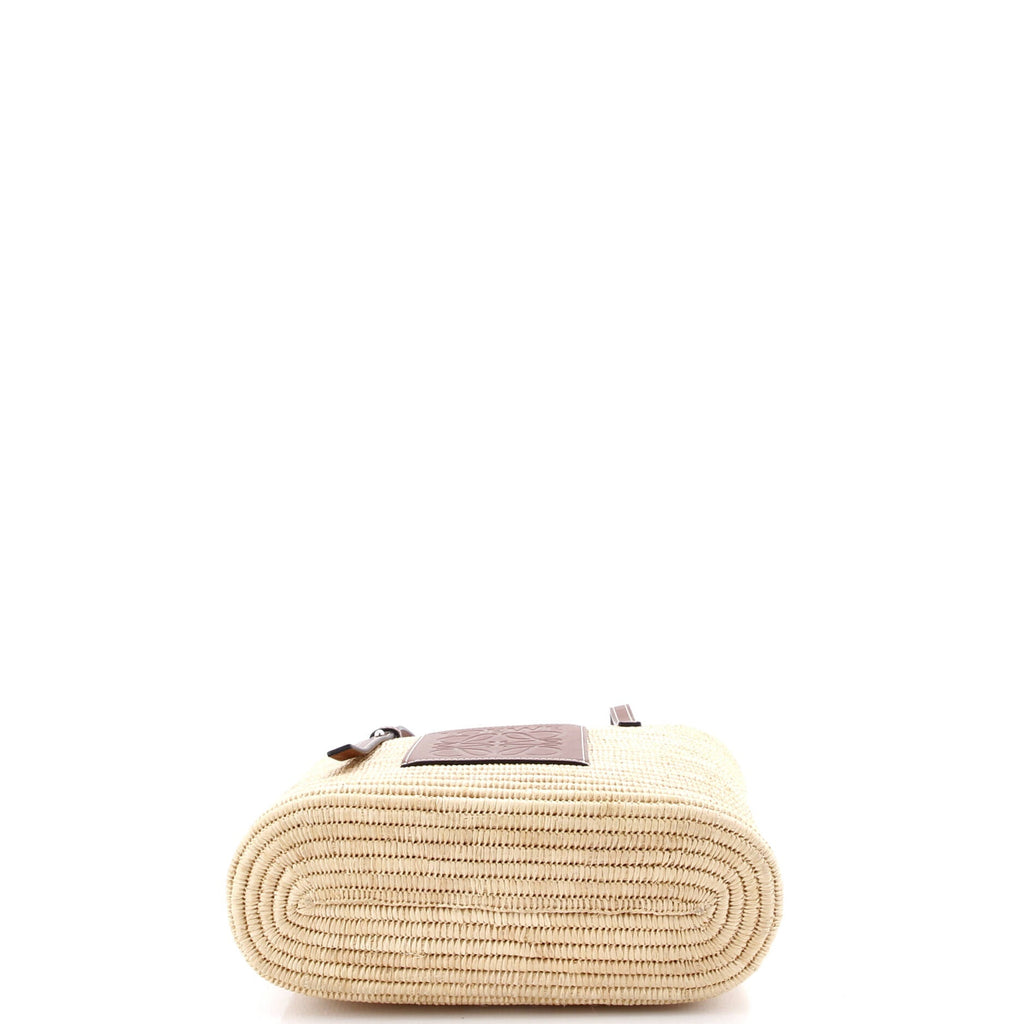 Square Basket Tote Woven Raffia Small