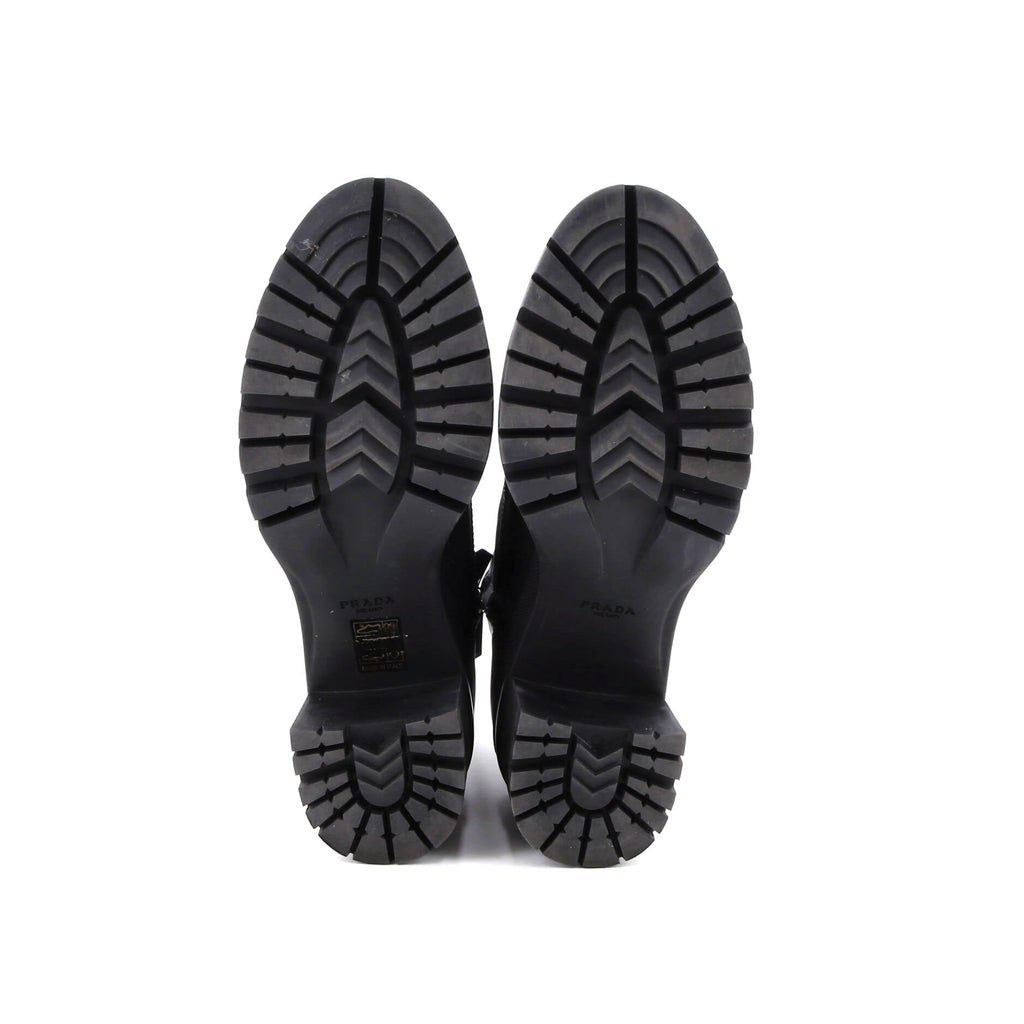 Women's Heeled Combat Boots Re-Nylon and Leather