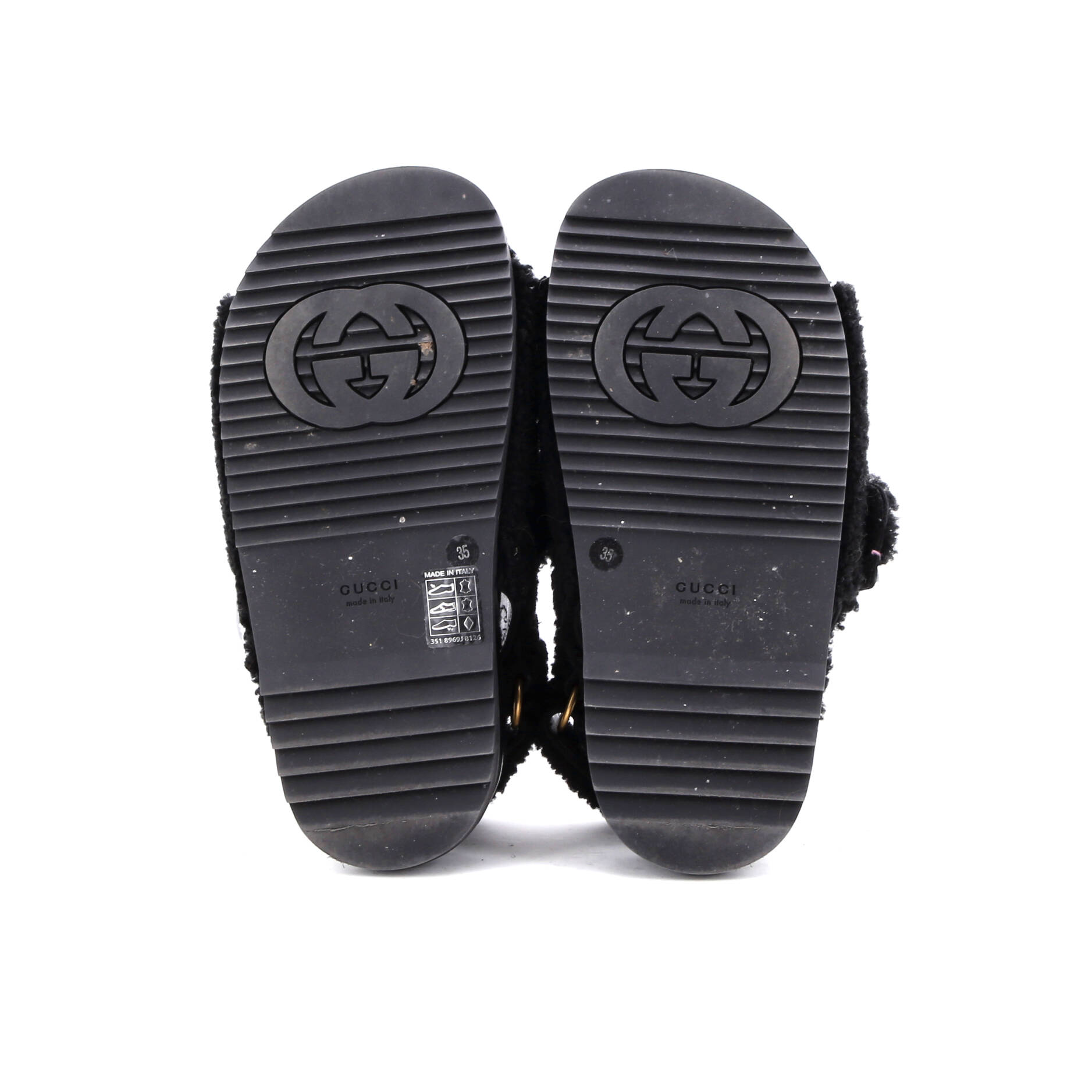 Women's GG Velcro Flat Sandals Shearling