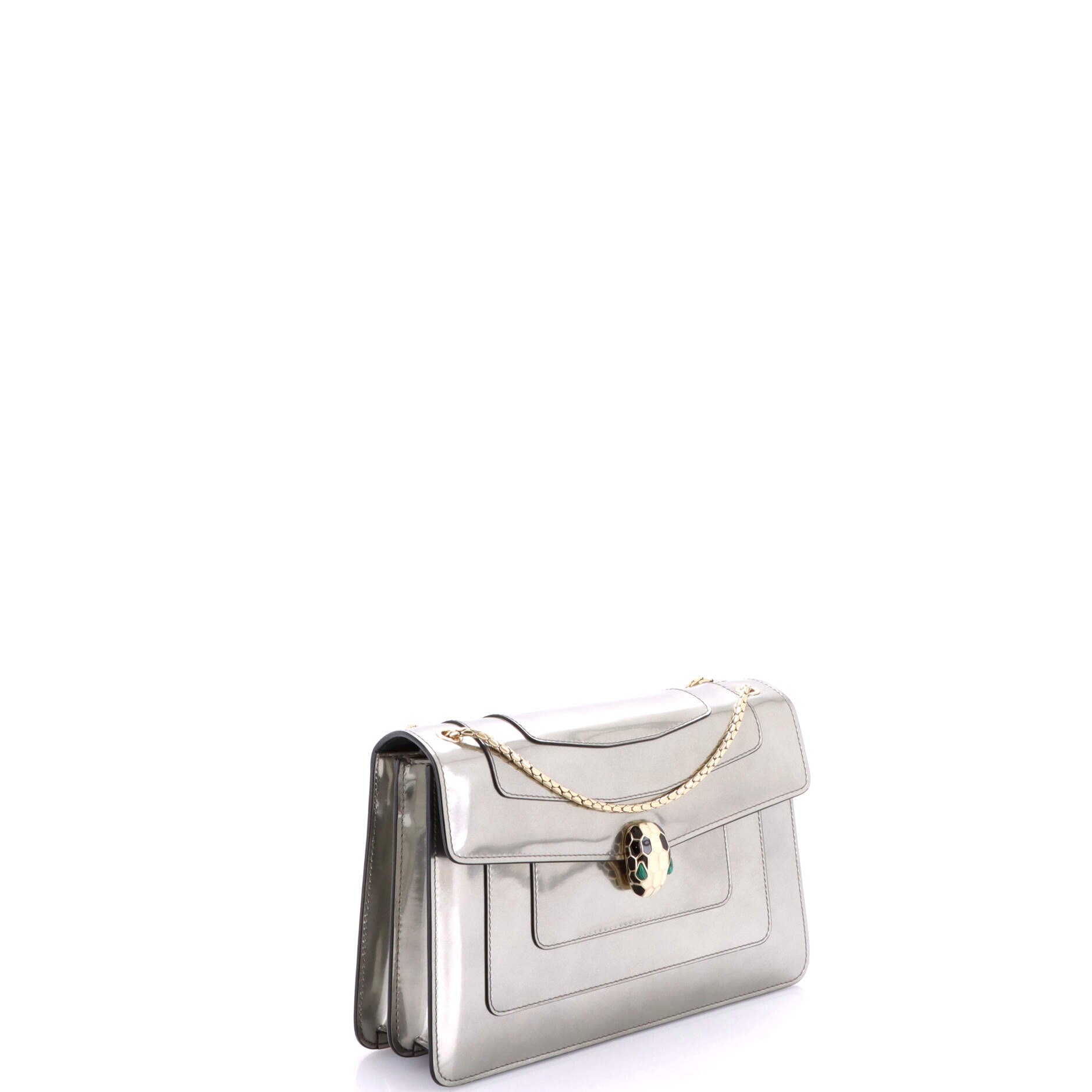 Serpenti Forever Shoulder Bag Metallic Leather Medium