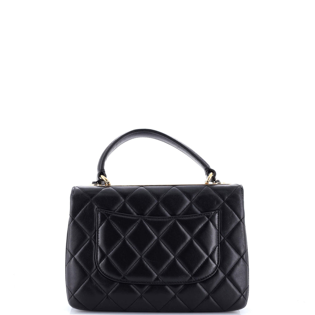Trendy CC Top Handle Bag Quilted Lambskin Small