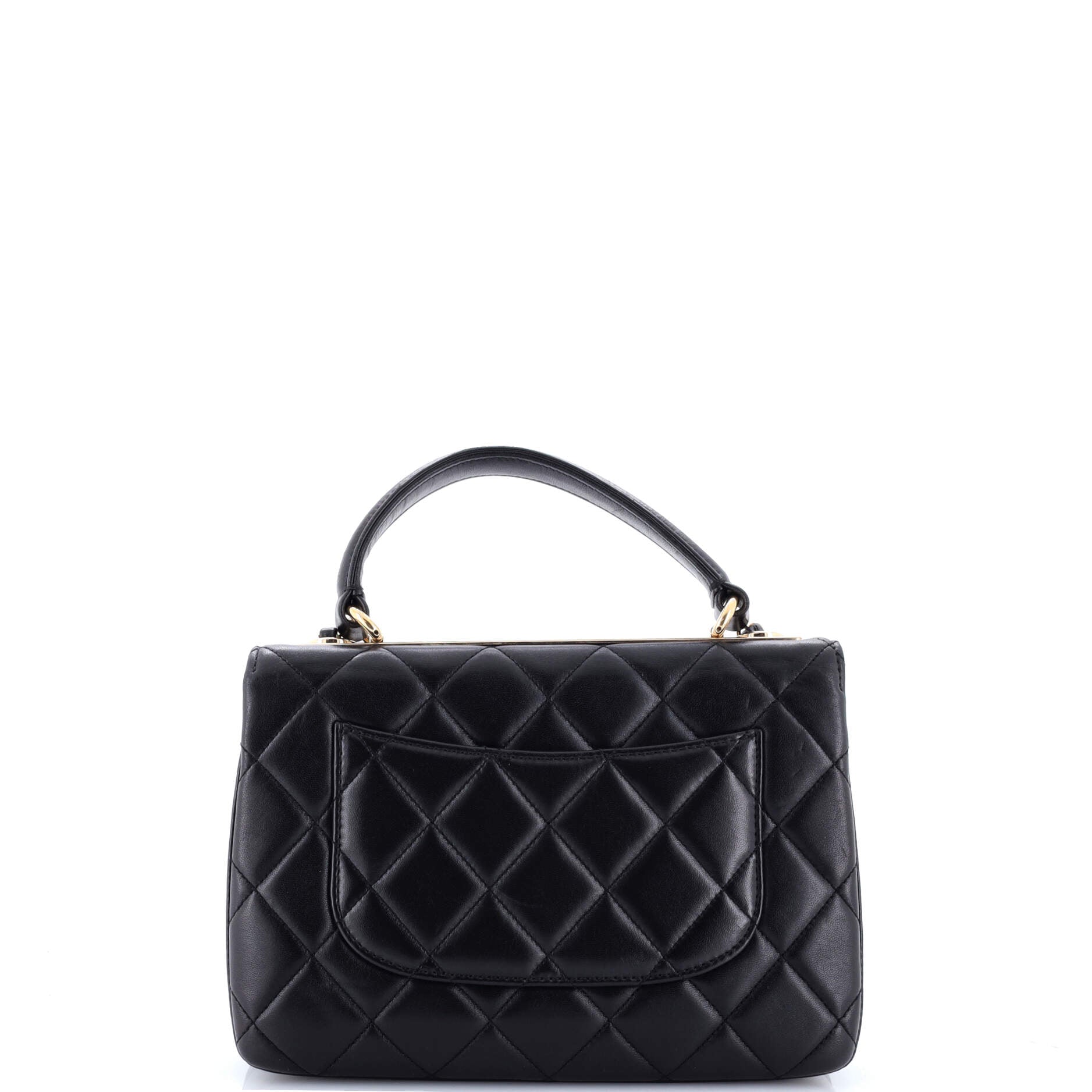 Trendy CC Top Handle Bag Quilted Lambskin Small