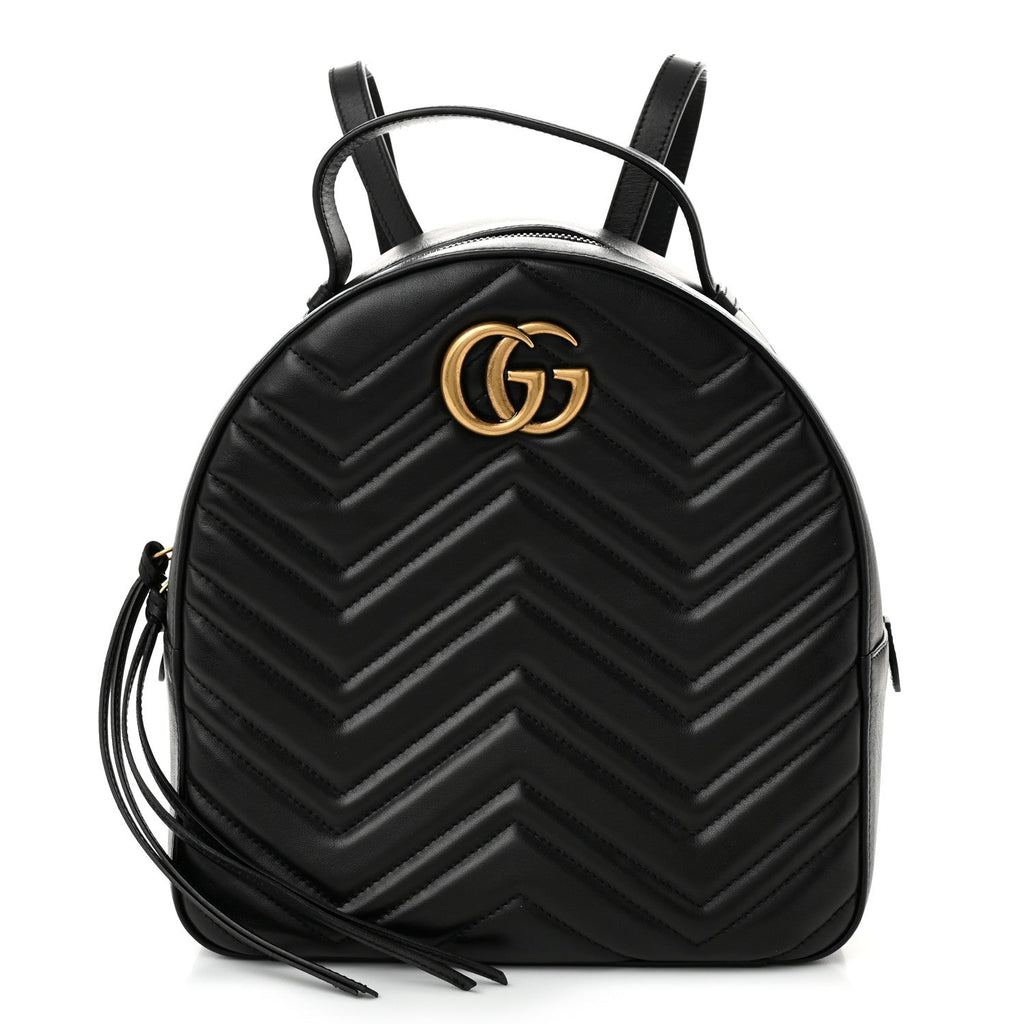 Calfskin Matelasse GG Marmont Dome Backpack Black