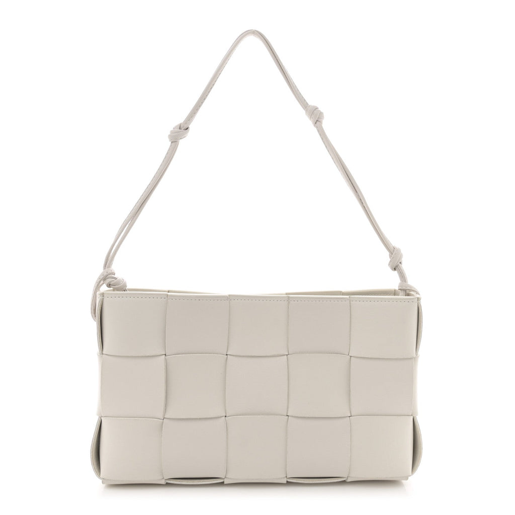 Calfskin Maxi Intrecciato Cassette Pouch On Strap Chalk