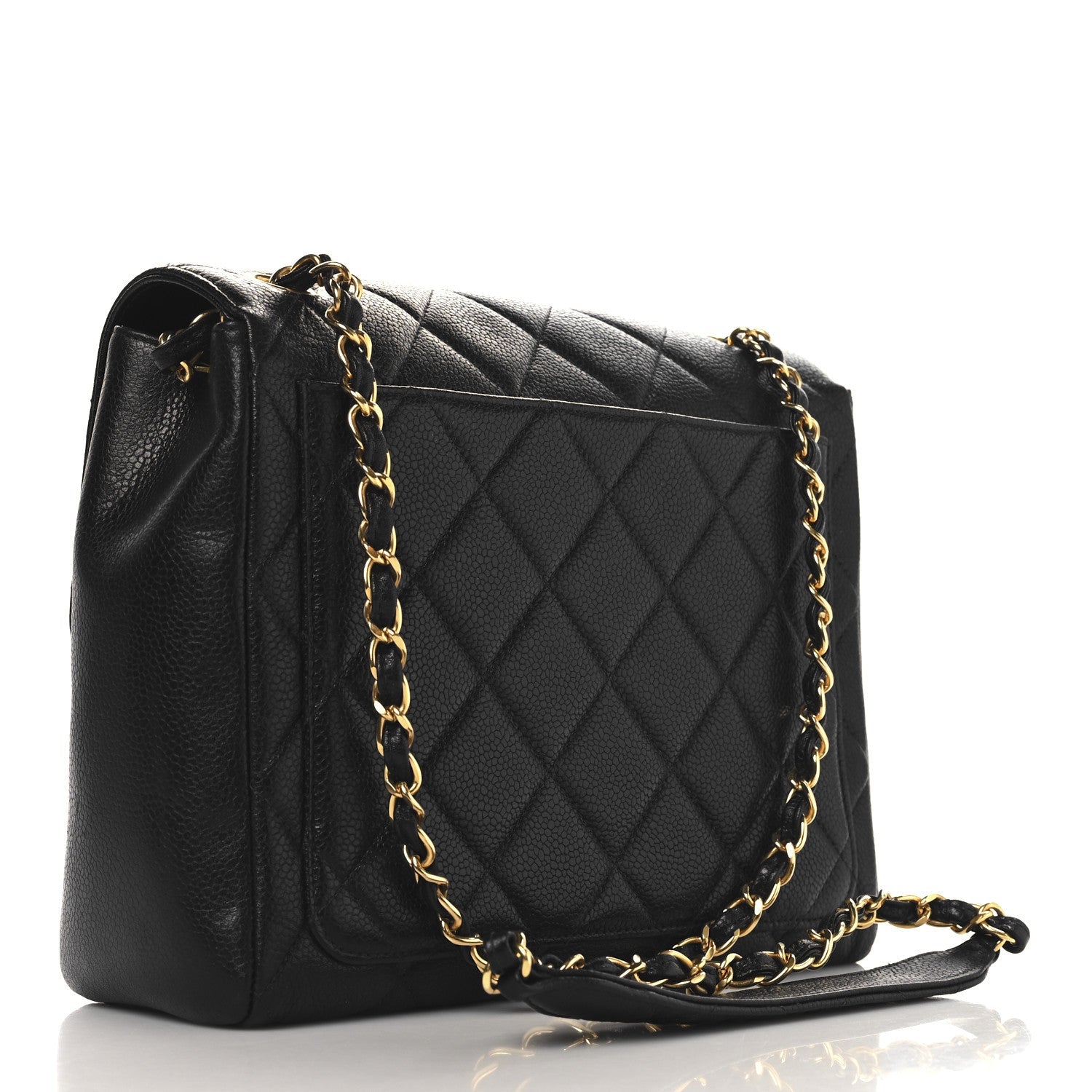 Caviar Quilted Medium Single Flap Black