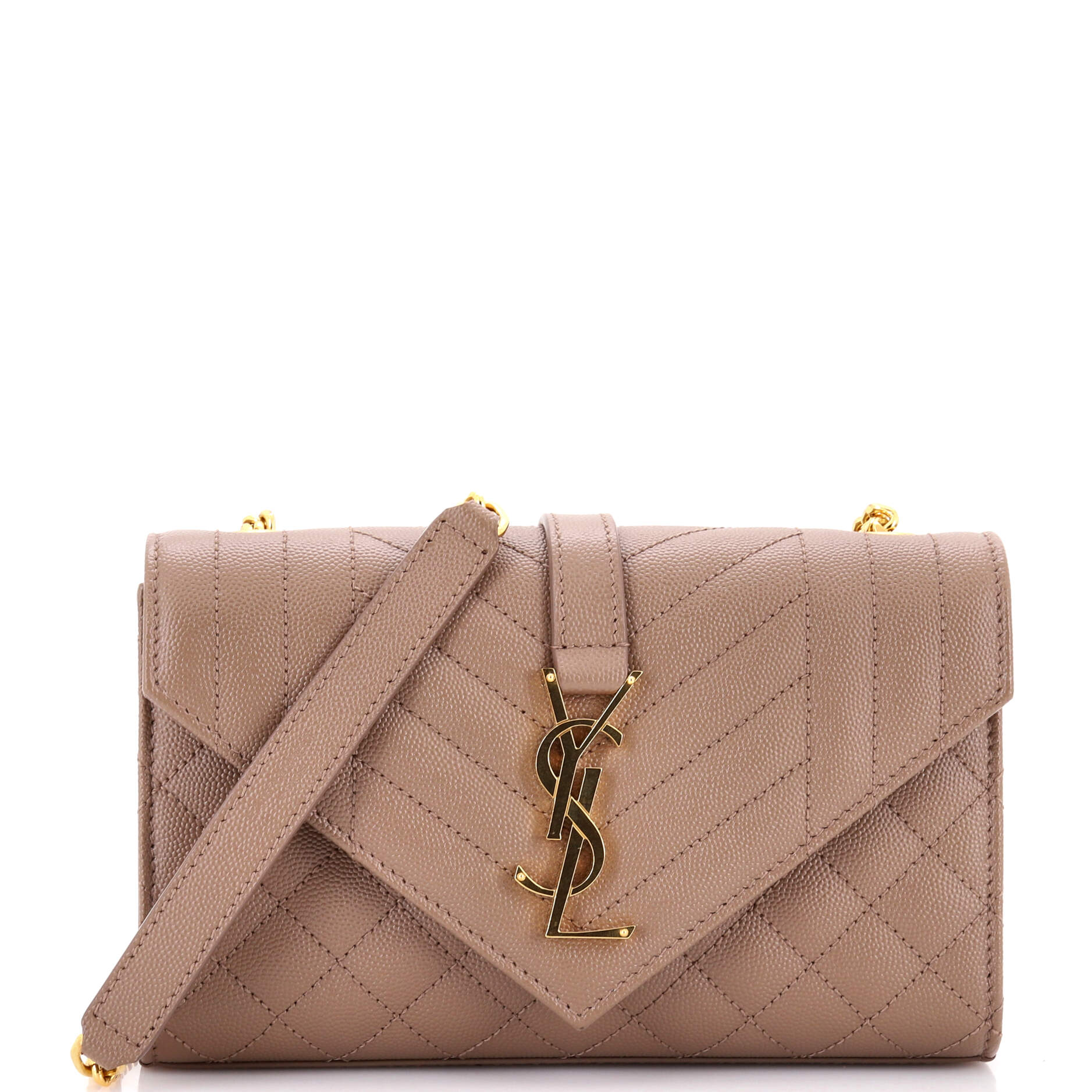 Classic Monogram Envelope Satchel Mixed Matelasse Leather Small