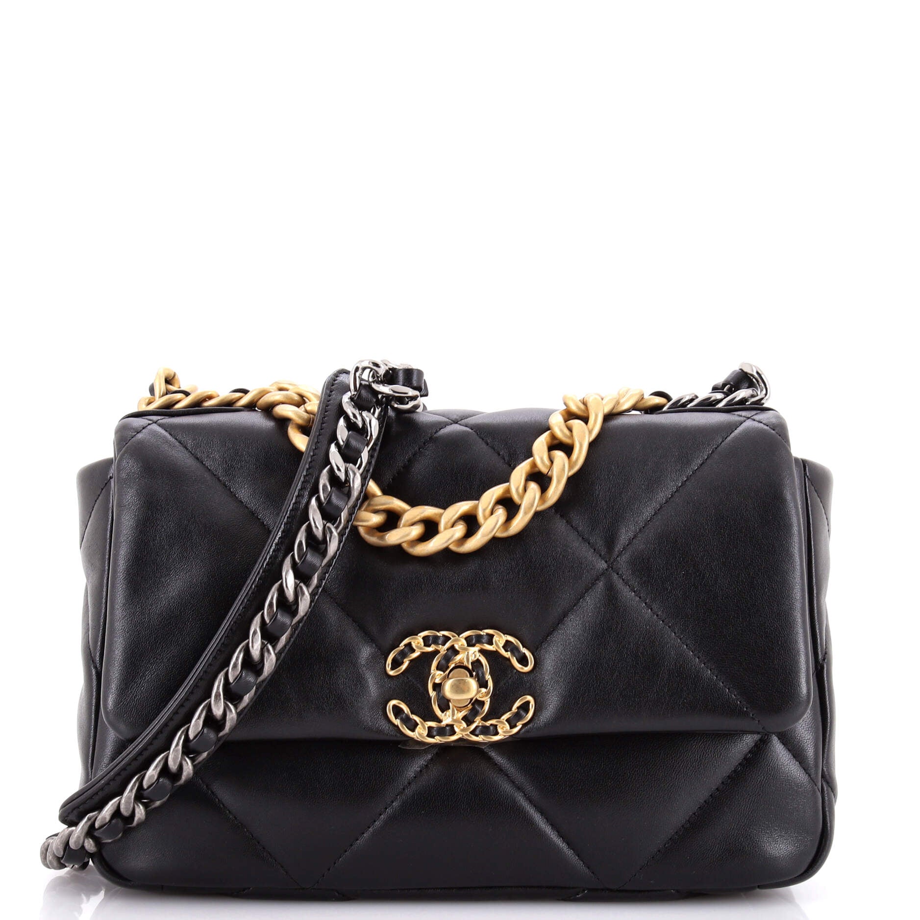 19 Flap Bag Quilted Leather Medium