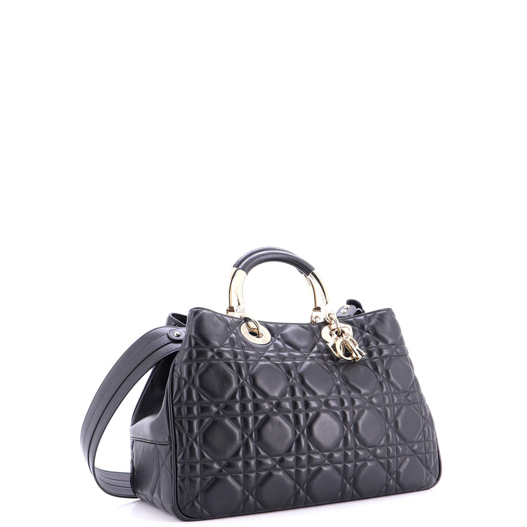 Lady 95.22 Bag Cannage Embossed Leather Large