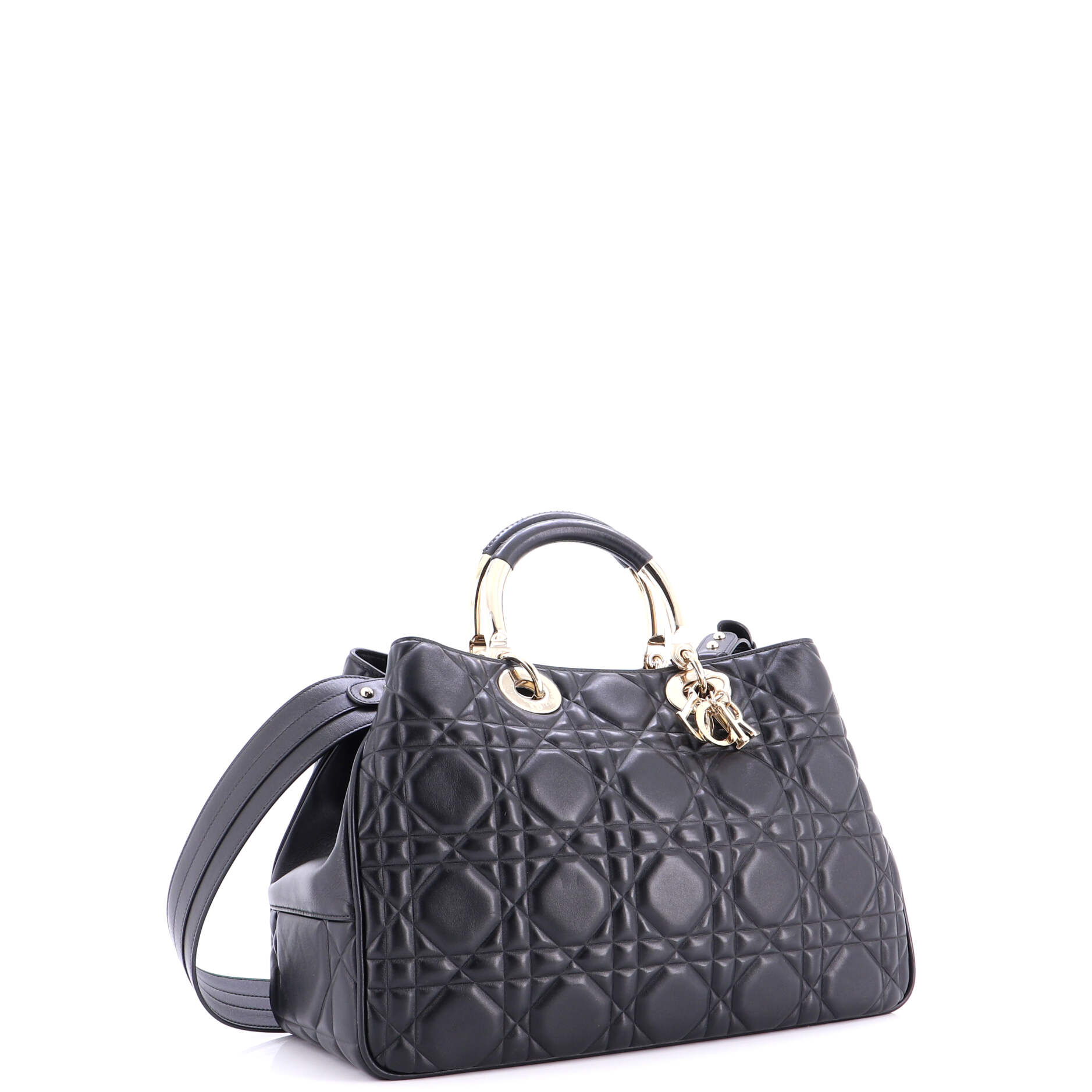 Lady 95.22 Bag Cannage Embossed Leather Large