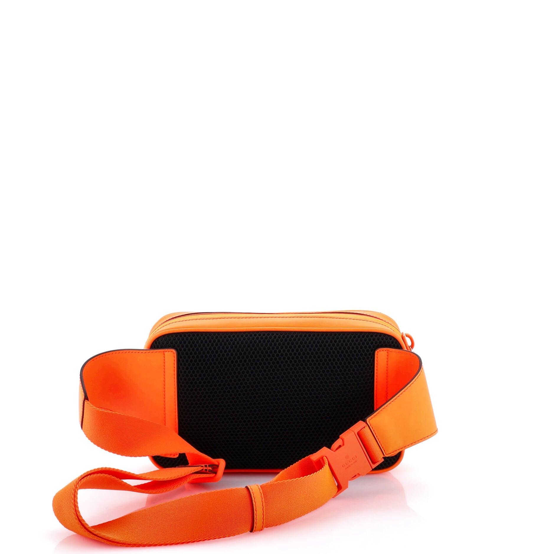 Front Zip Belt Bag GG Rubber Effect Leather