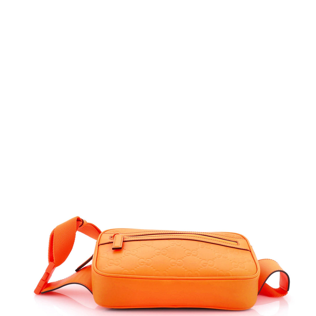 Front Zip Belt Bag GG Rubber Effect Leather