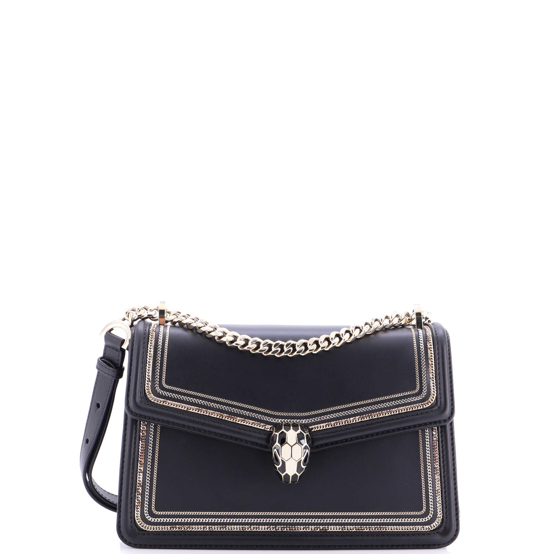 Serpenti Diamond Blast Shoulder Bag Embellished Leather Small
