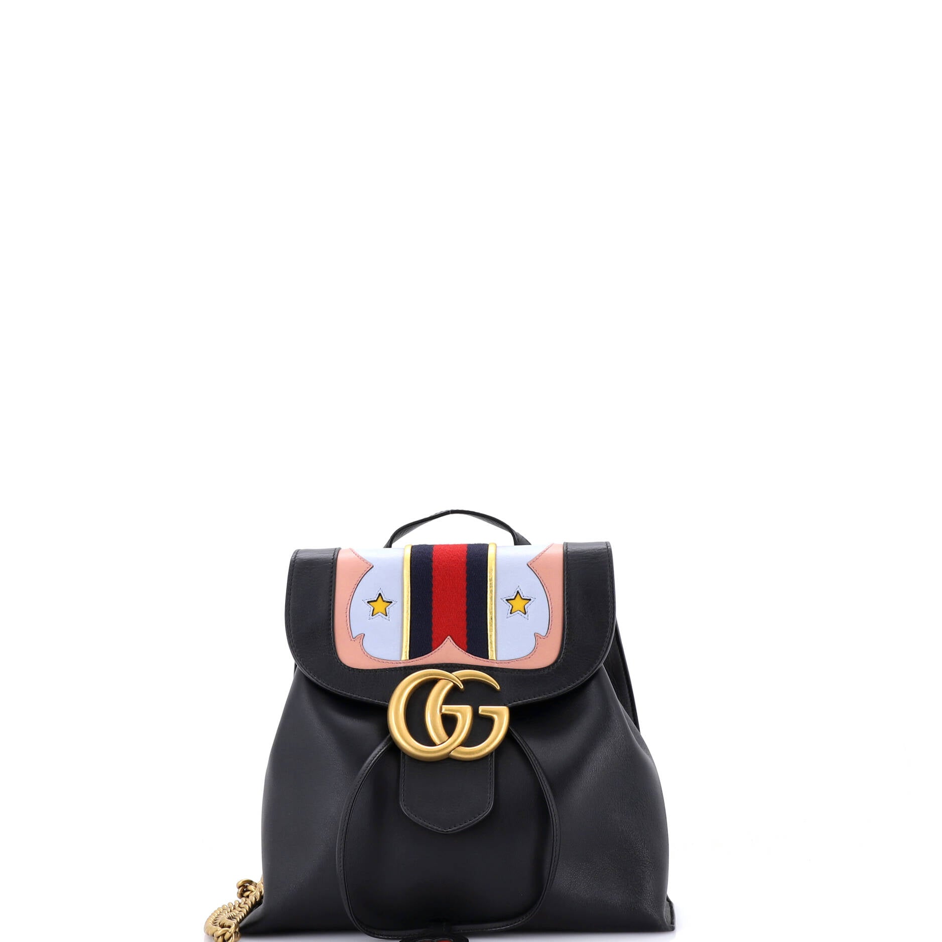 Web Heart GG Marmont Backpack Leather
