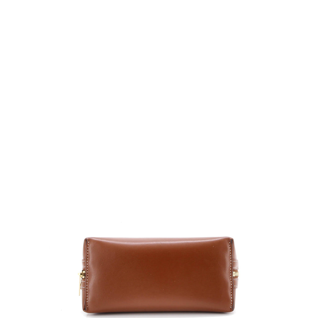 Cuir Triomphe Zip Around Chain Clutch Leather