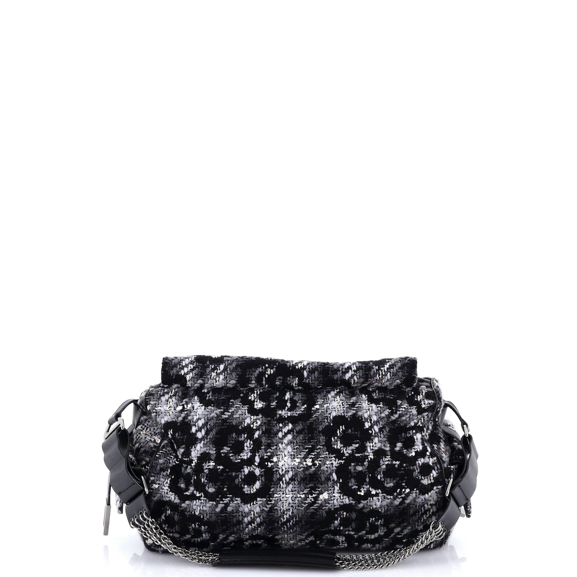 Vintage Camellia Flap Camera Bag Tweed Medium