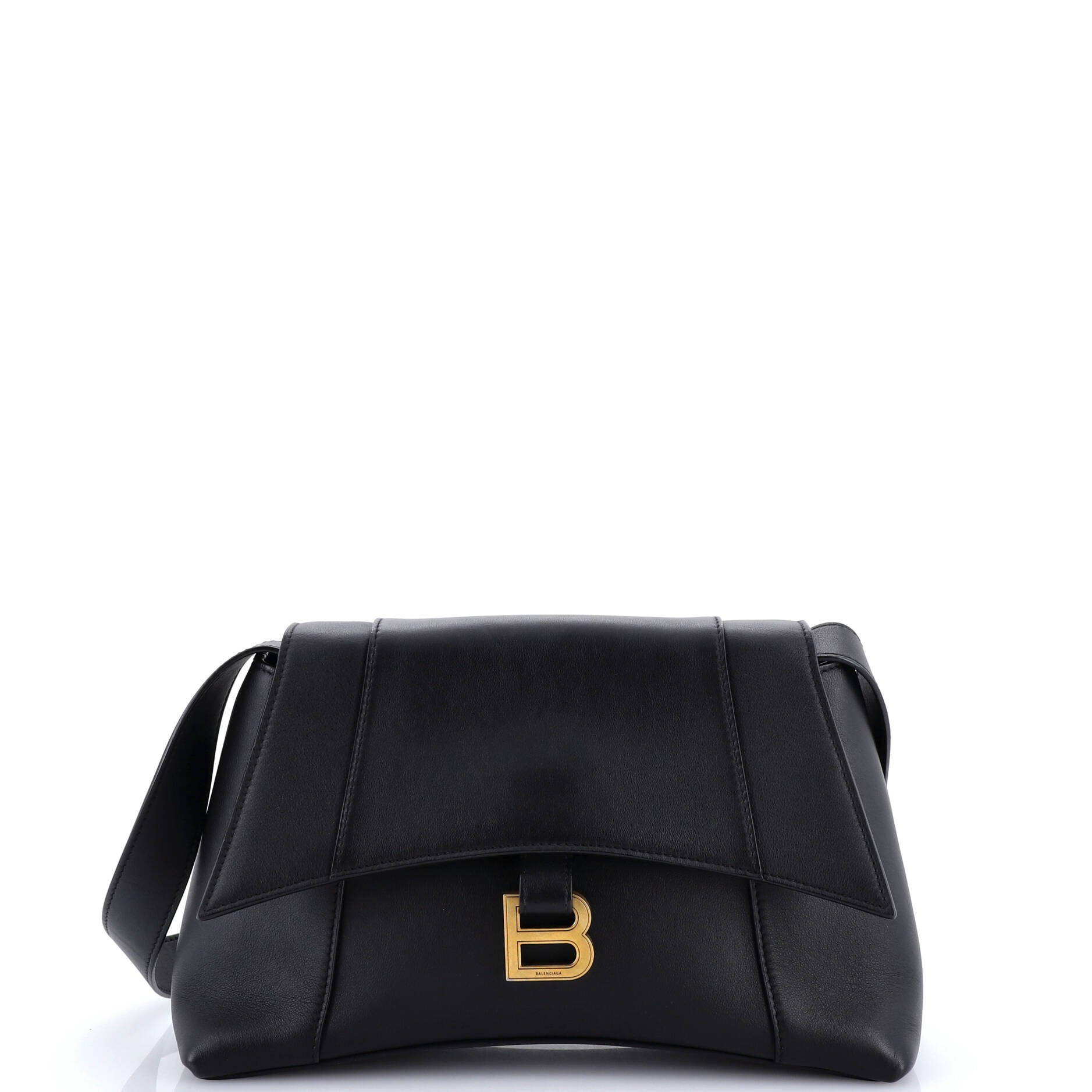 Downtown Soft Hourglass Shoulder Bag Leather Small