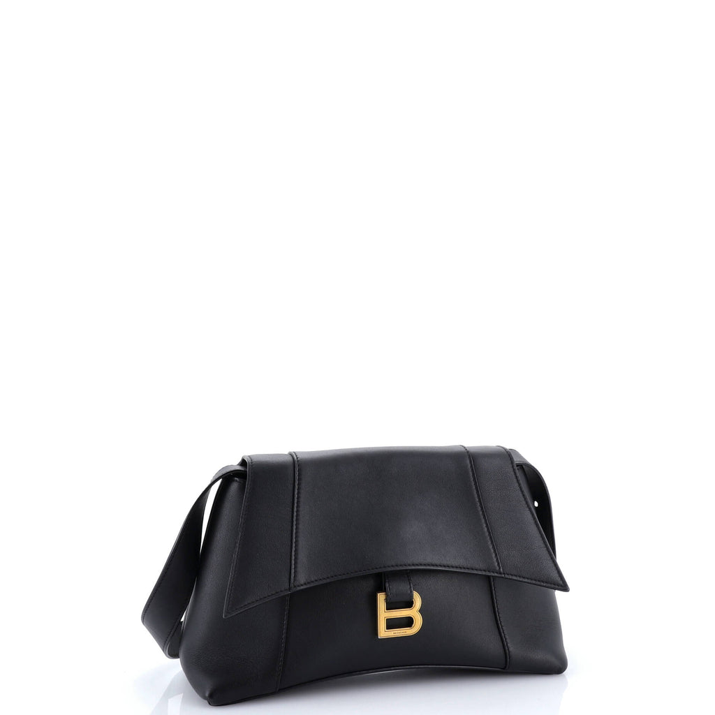 Downtown Soft Hourglass Shoulder Bag Leather Small