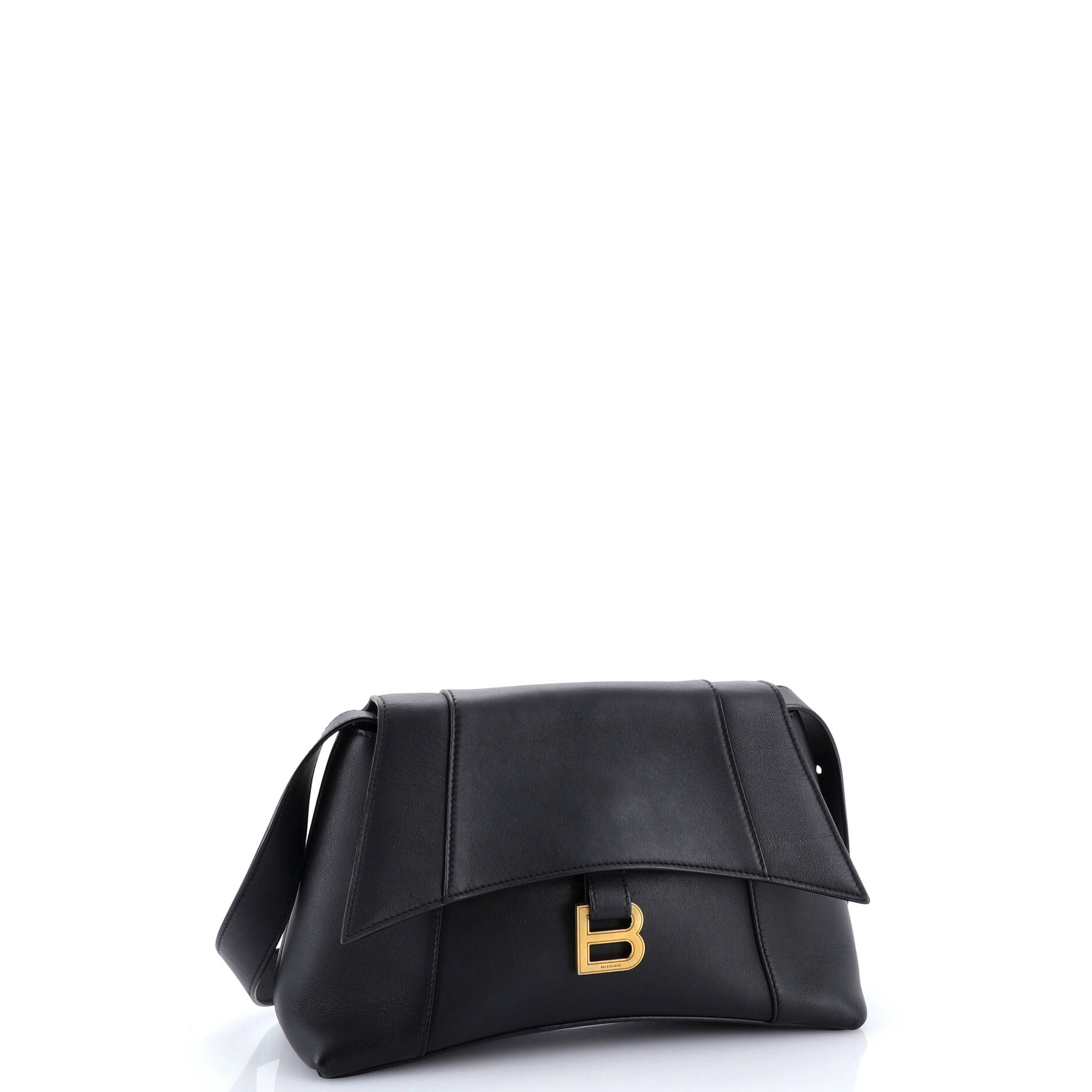 Downtown Soft Hourglass Shoulder Bag Leather Small