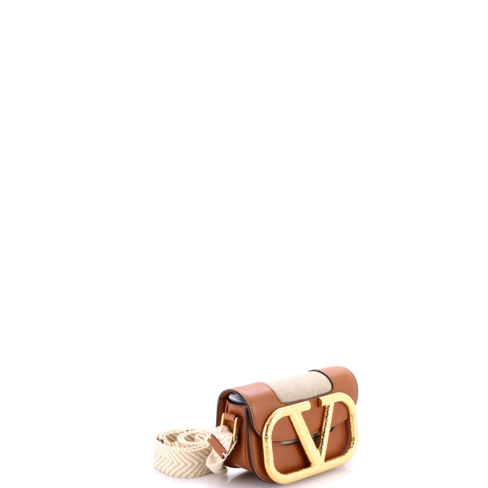 Supervee Crossbody Bag Linen with Leather Small