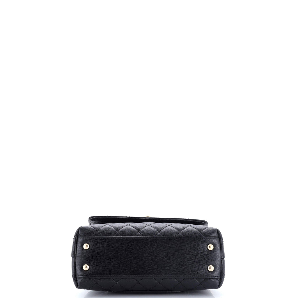 Coco Top Handle Bag Quilted Caviar Mini