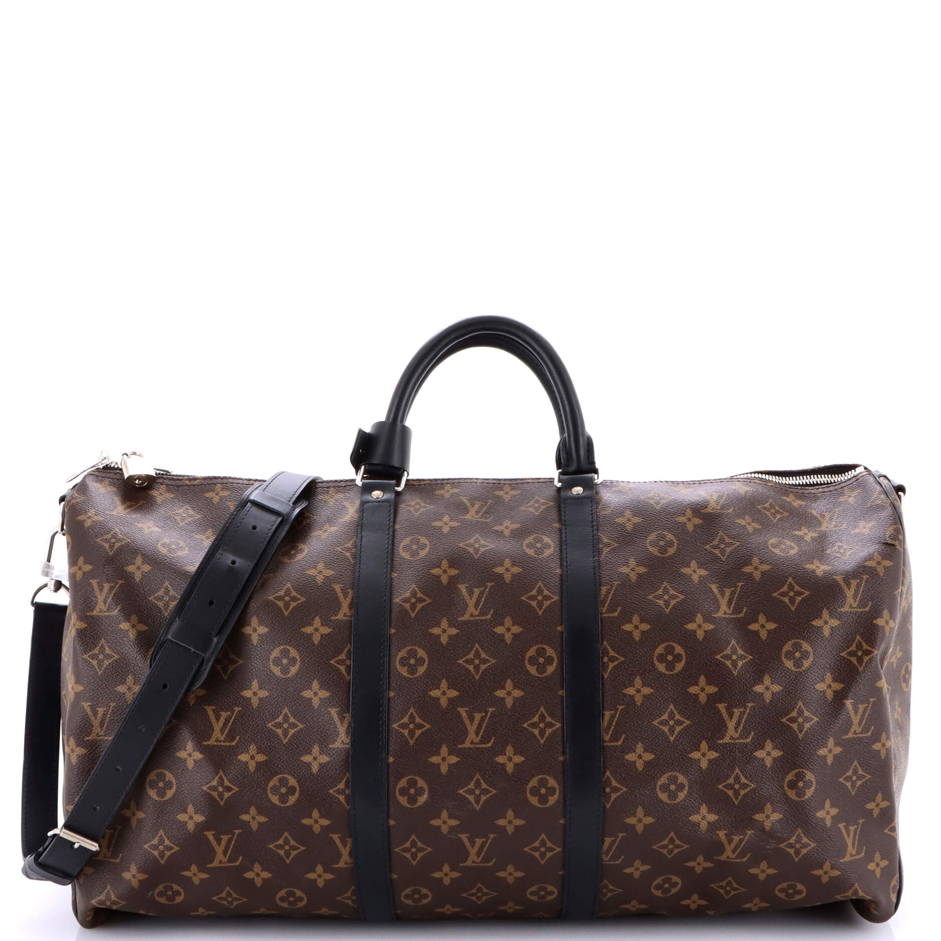 Keepall Bandouliere Bag Macassar Monogram Canvas 55