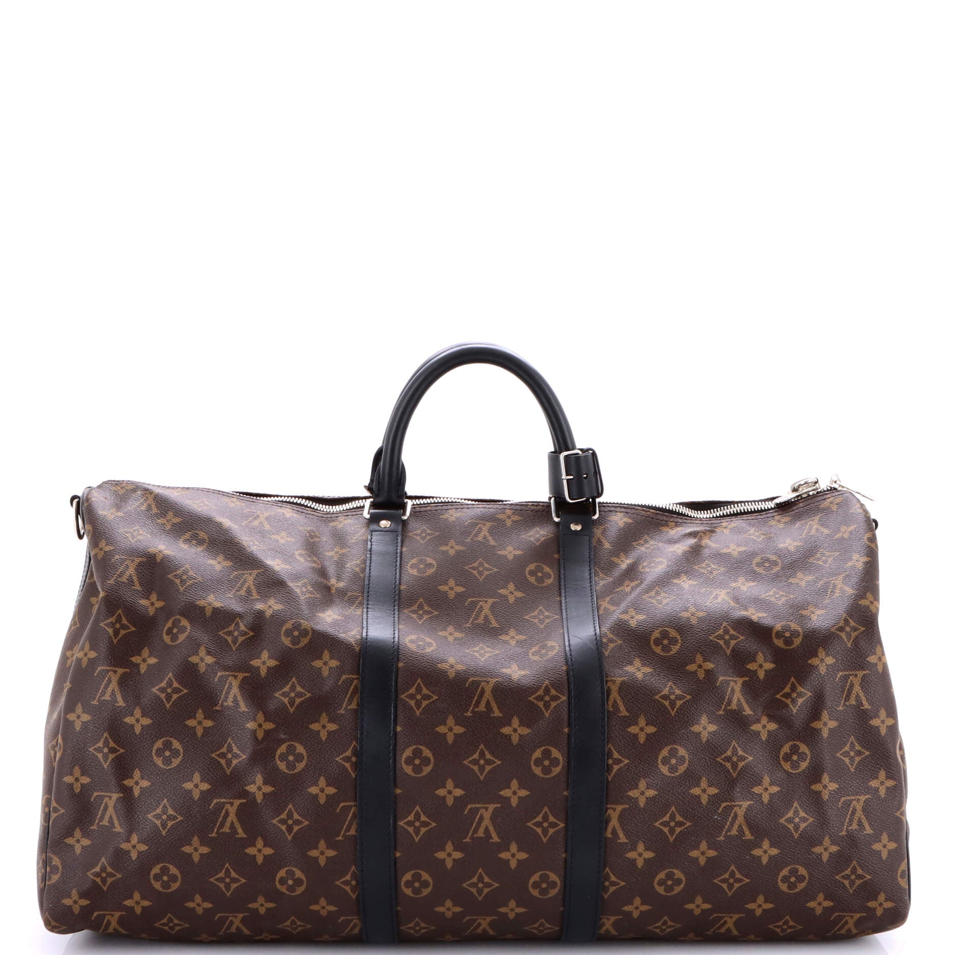 Keepall Bandouliere Bag Macassar Monogram Canvas 55