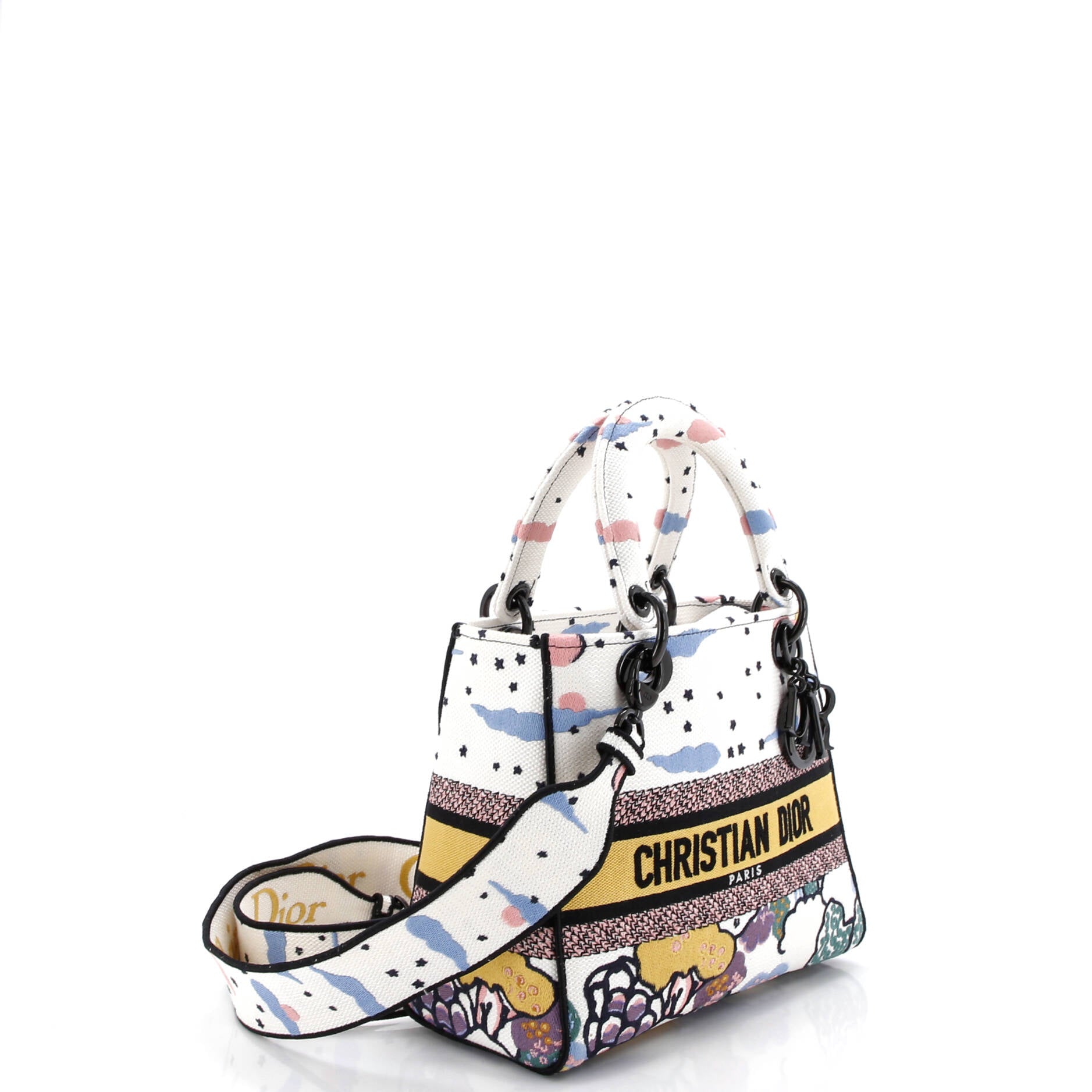 Lady D-Lite Bag Embroidered Canvas Medium