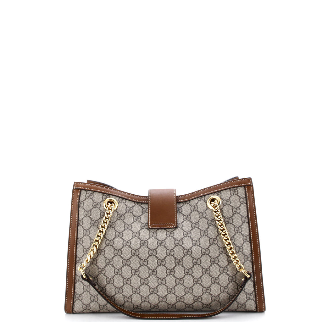 Padlock Chain Tote GG Coated Canvas with Leather Medium