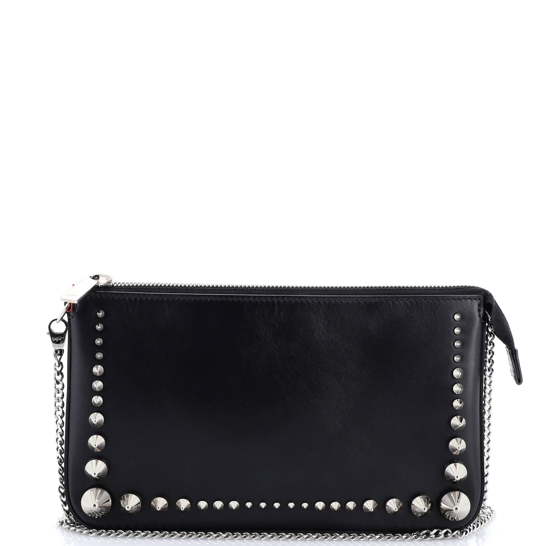 Loubila Chain Clutch Spiked Leather