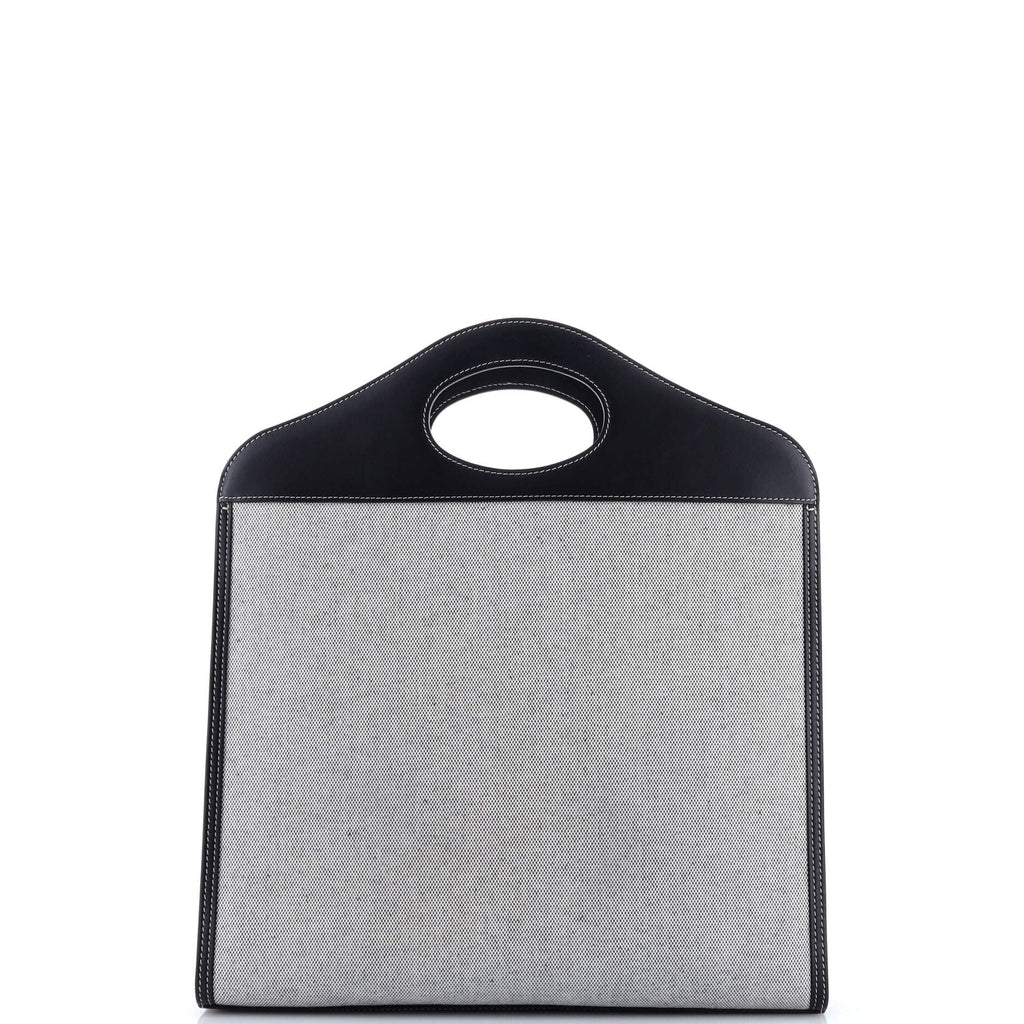 Logo Pocket Tote Canvas with Leather Medium