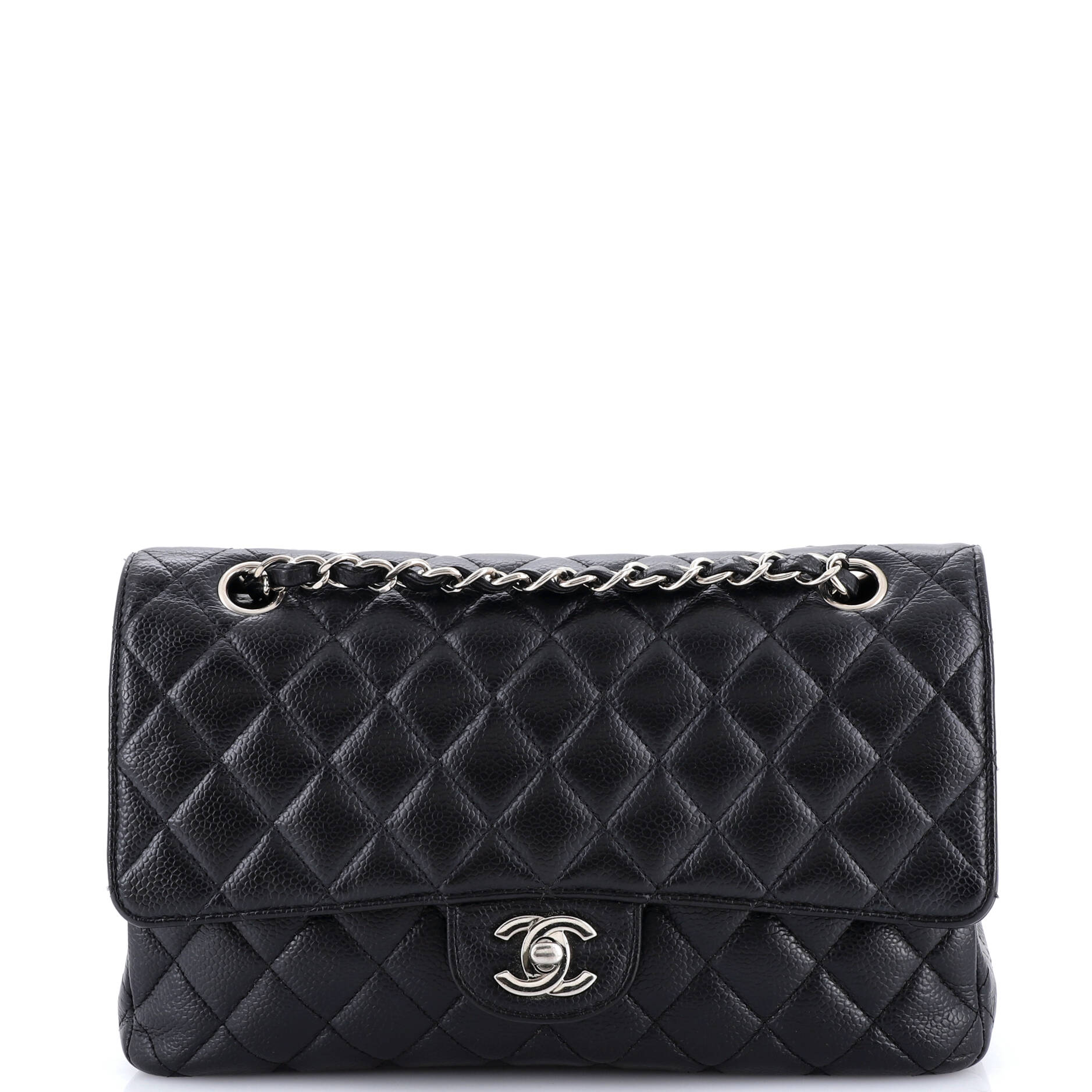 Classic Double Flap Bag Quilted Caviar Medium