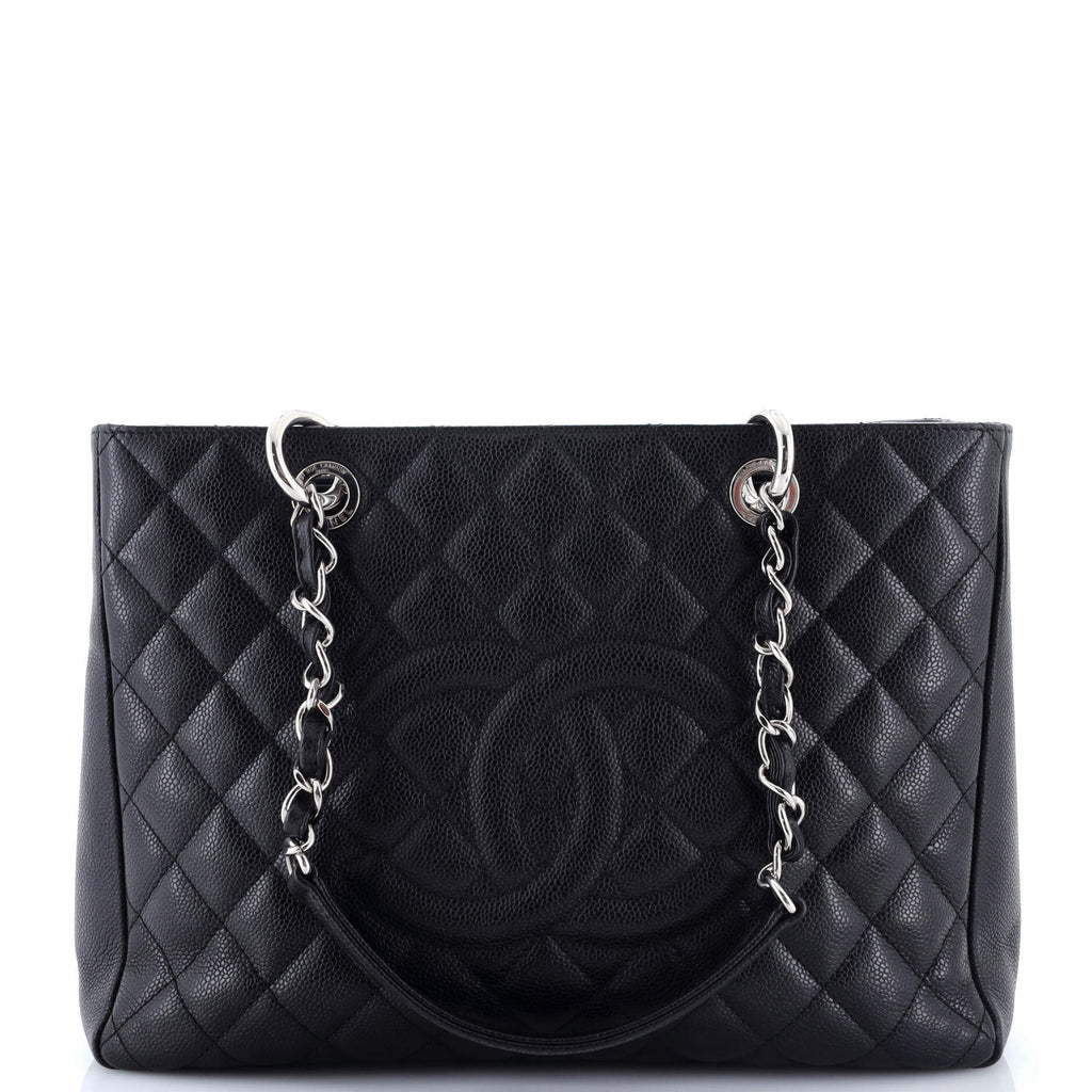 Grand Shopping Tote Quilted Caviar