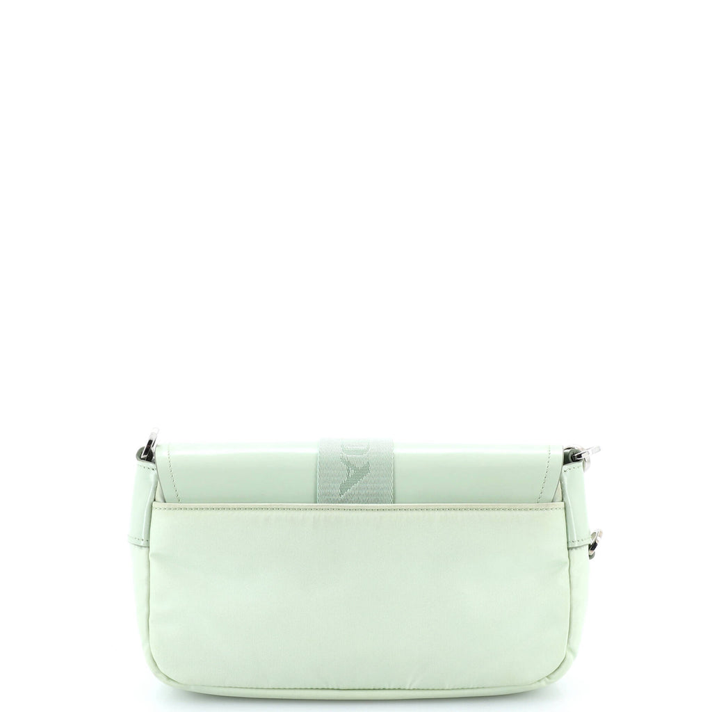 Buckle Pocket Crossbody Bag Spazzolato Leather and Tessuto