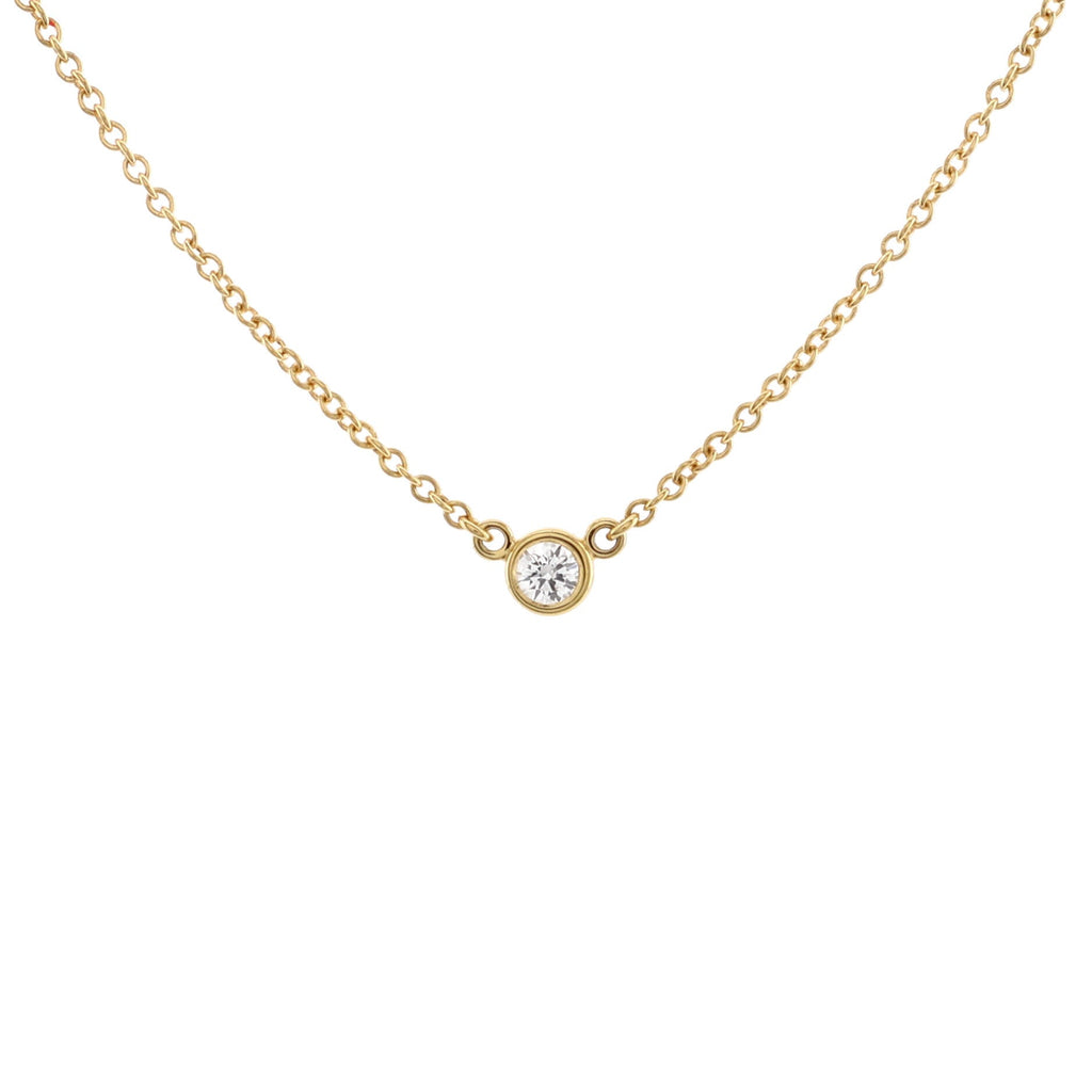 Elsa Peretti Diamonds By The Yard Pendant Necklace 18K Yellow Gold with Diamond .05CT
