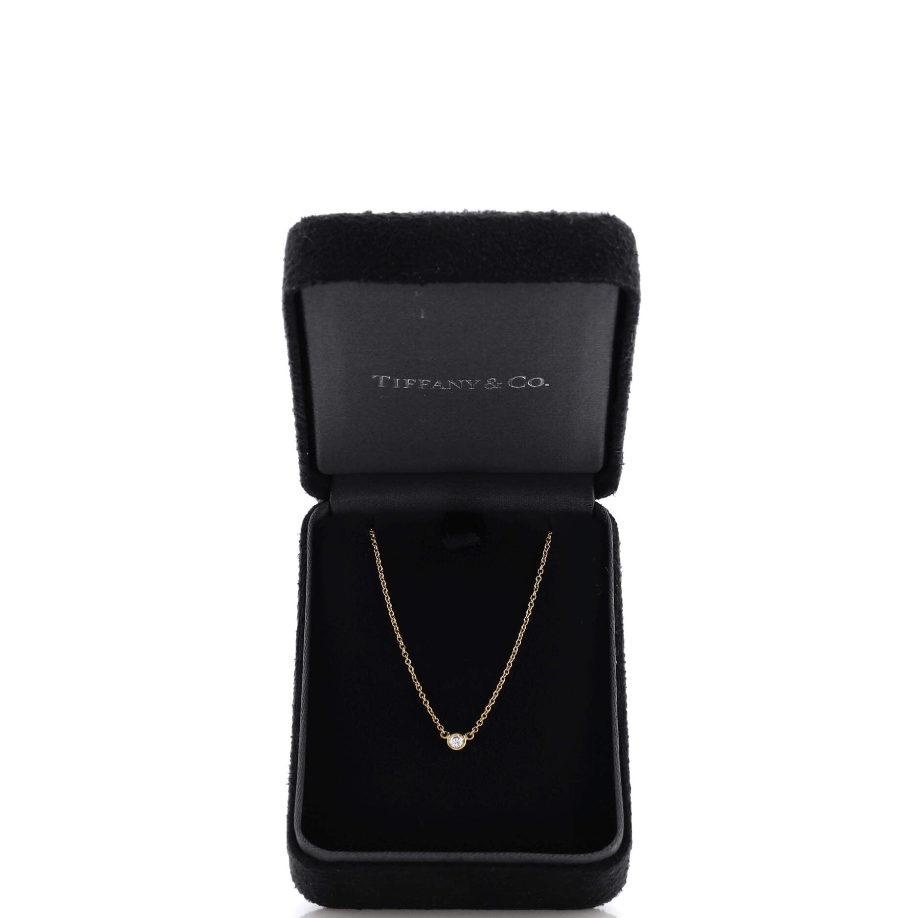 Elsa Peretti Diamonds By The Yard Pendant Necklace 18K Yellow Gold with Diamond .05CT
