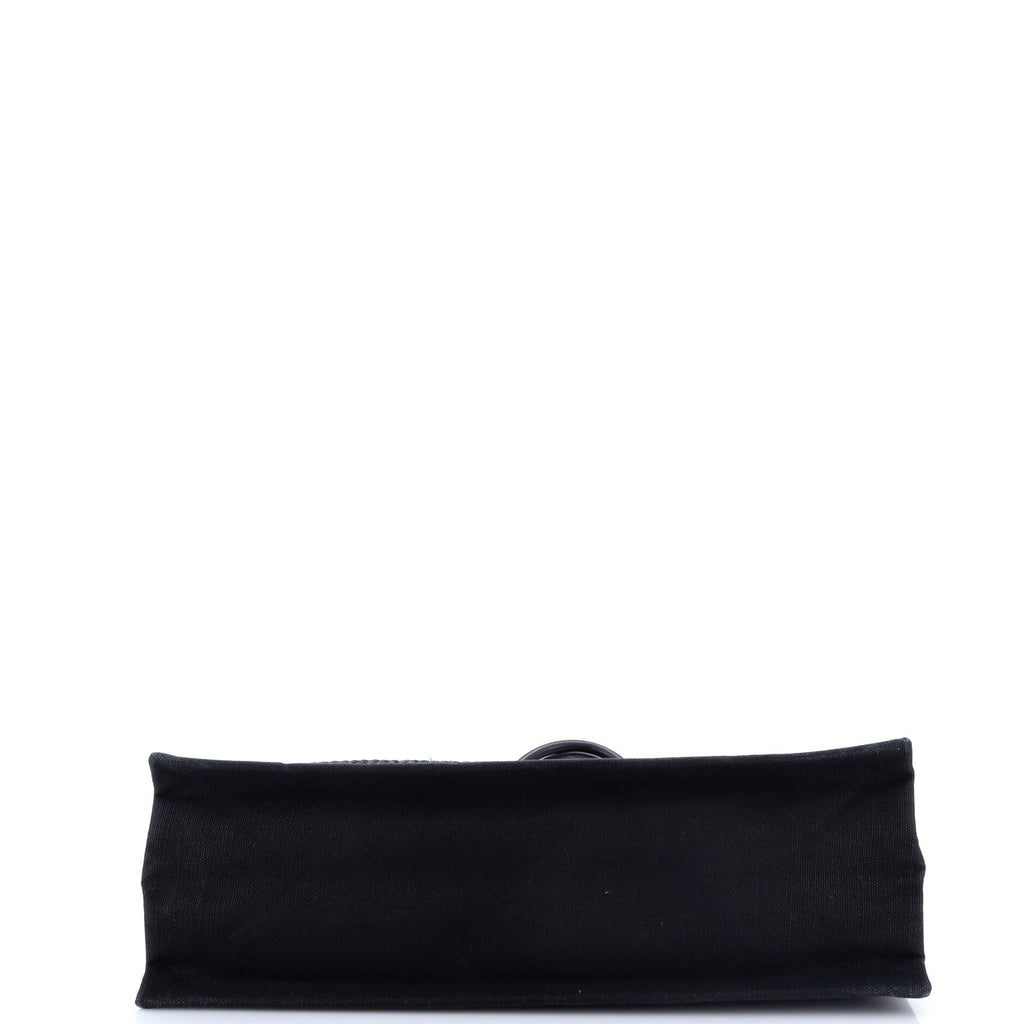 Rive Gauche Shopper Tote Raffia with Canvas Large