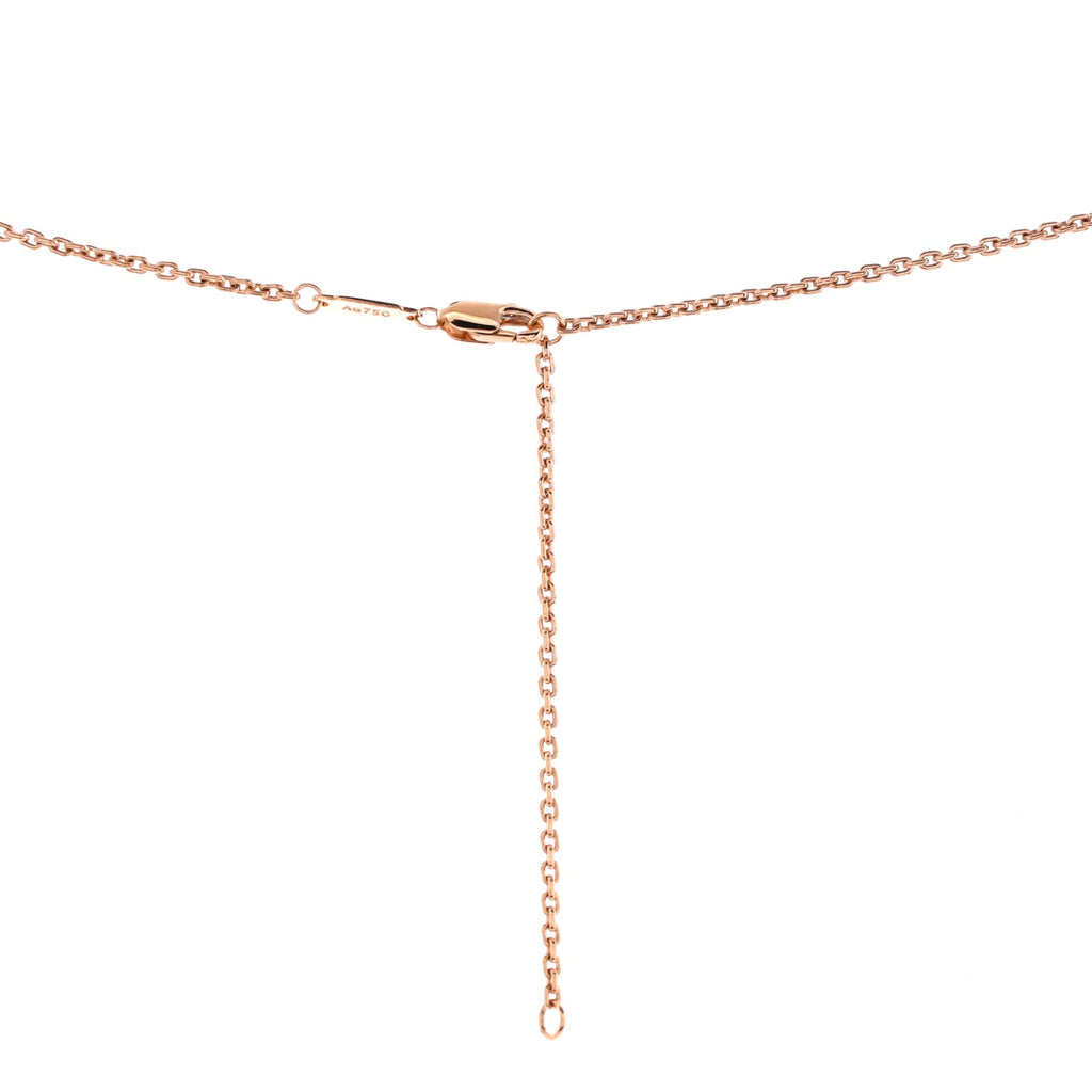 Lock Motif Pendant Necklace 18K Rose Gold with Pink Sapphires Medium
