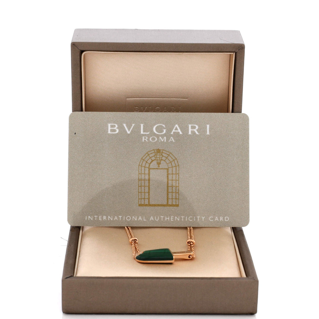 Gelati Pendant Necklace 18K Rose Gold with Malachite and Diamonds